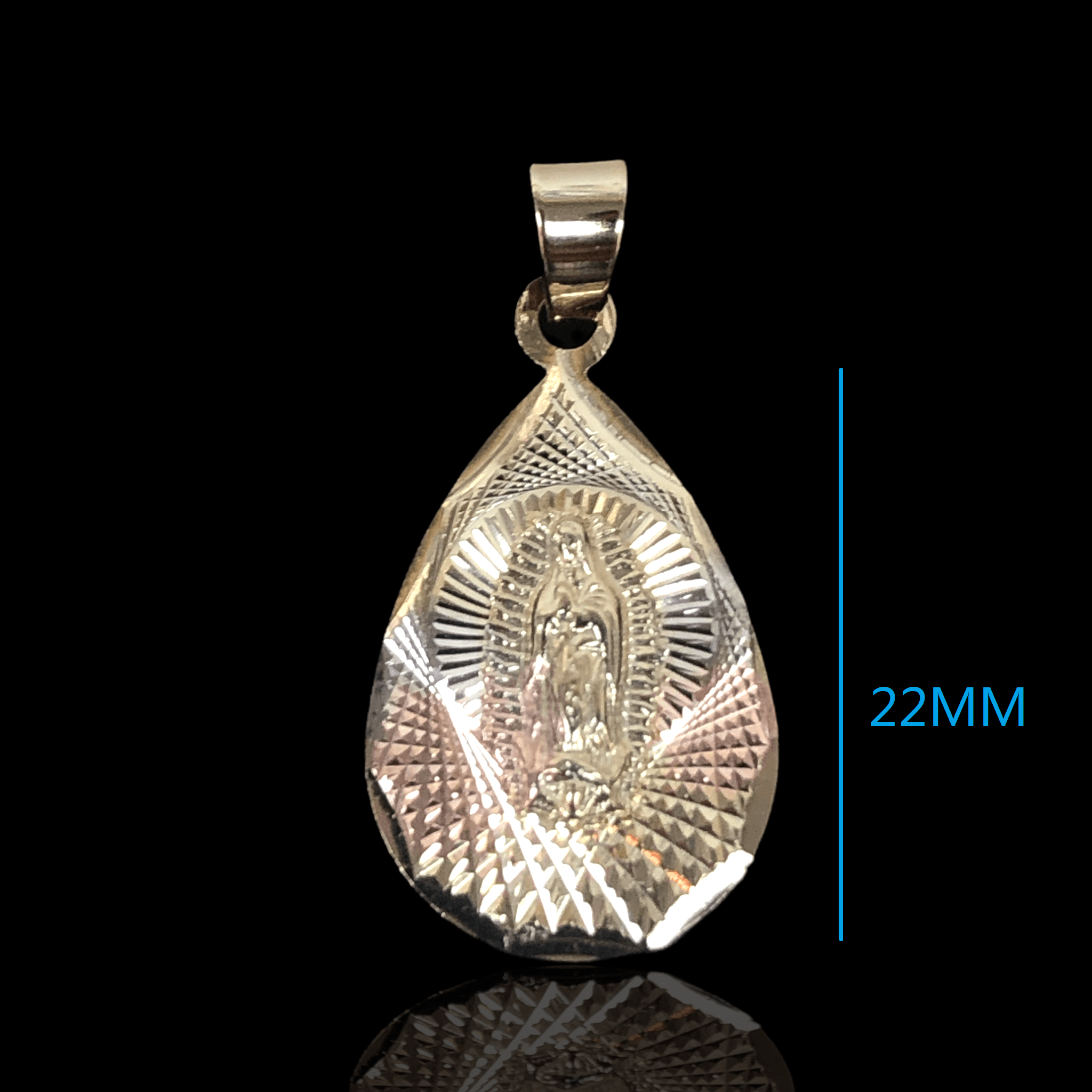 OLP 0201 -18K Gold Filled Oro Laminado 3 TONE, GUADALUPE, NEW, PENDANT - KUANIA