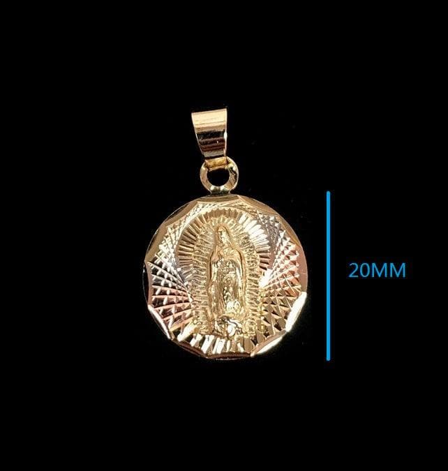 OLP 0202 -18K Gold Filled Oro Laminado 3 TONE, GUADALUPE, NEW, PENDANT - KUANIA