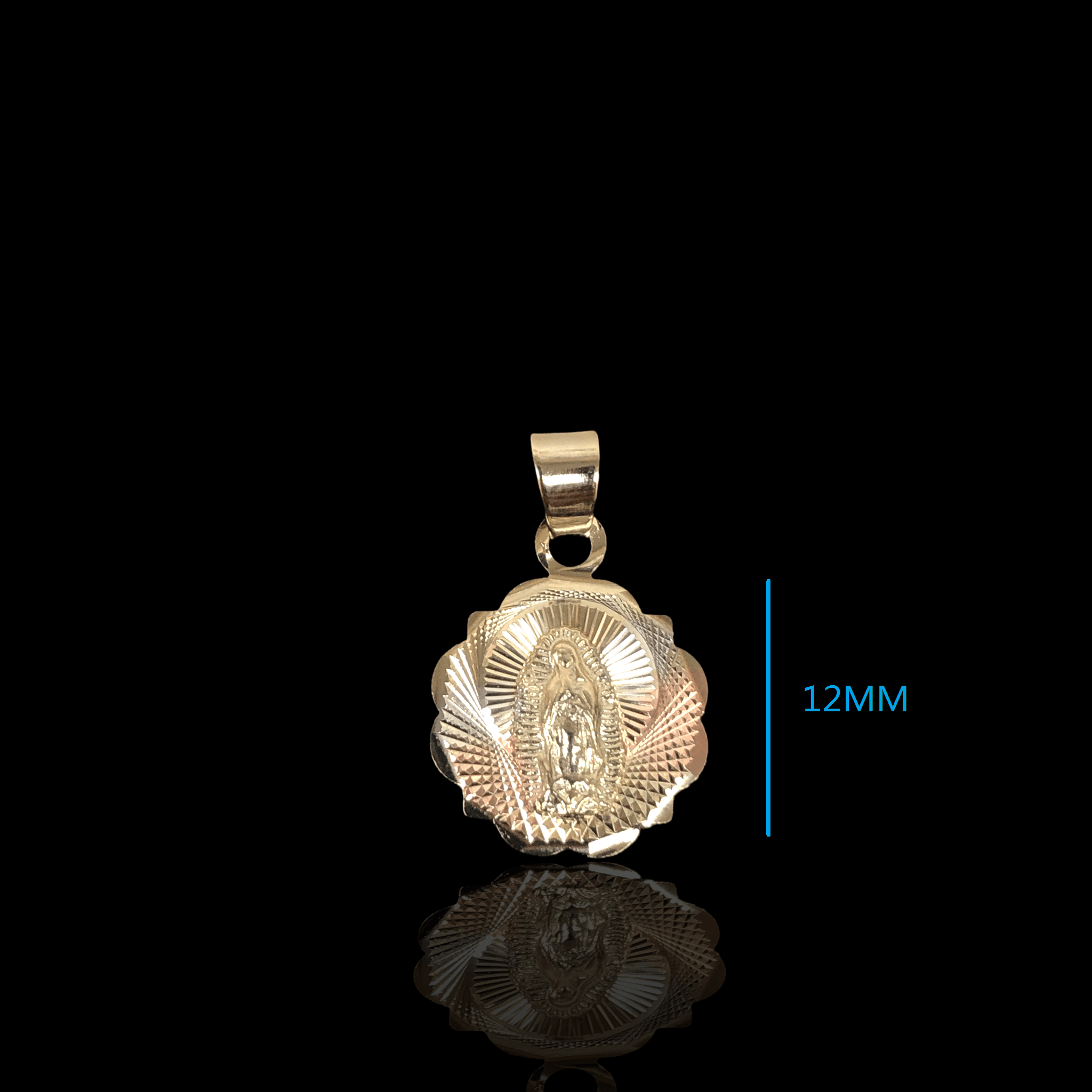 OLP 0203 -18K Gold Filled Oro Laminado 3 TONE, GUADALUPE, NEW, PENDANT - KUANIA
