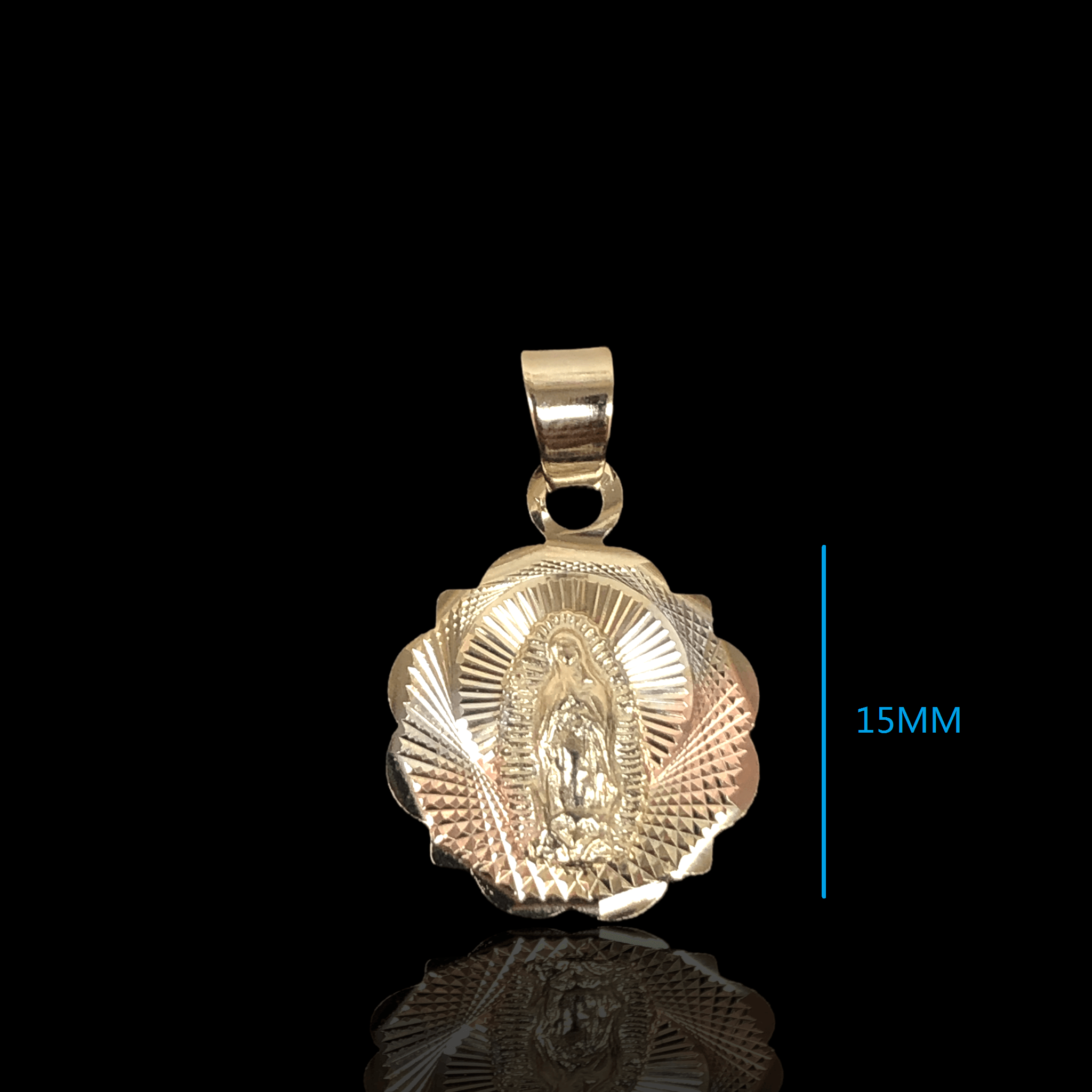 OLP 0203 -18K Gold Filled Oro Laminado 3 TONE, GUADALUPE, NEW, PENDANT - KUANIA