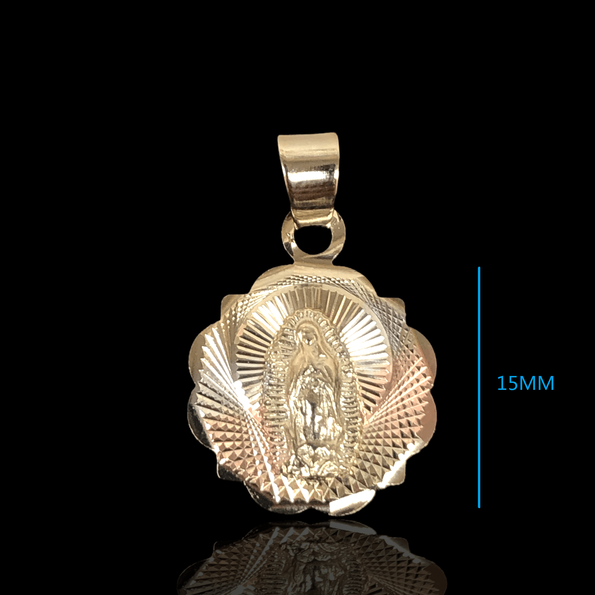 OLP 0203 -18K Gold Filled Oro Laminado 3 TONE, GUADALUPE, NEW, PENDANT - KUANIA