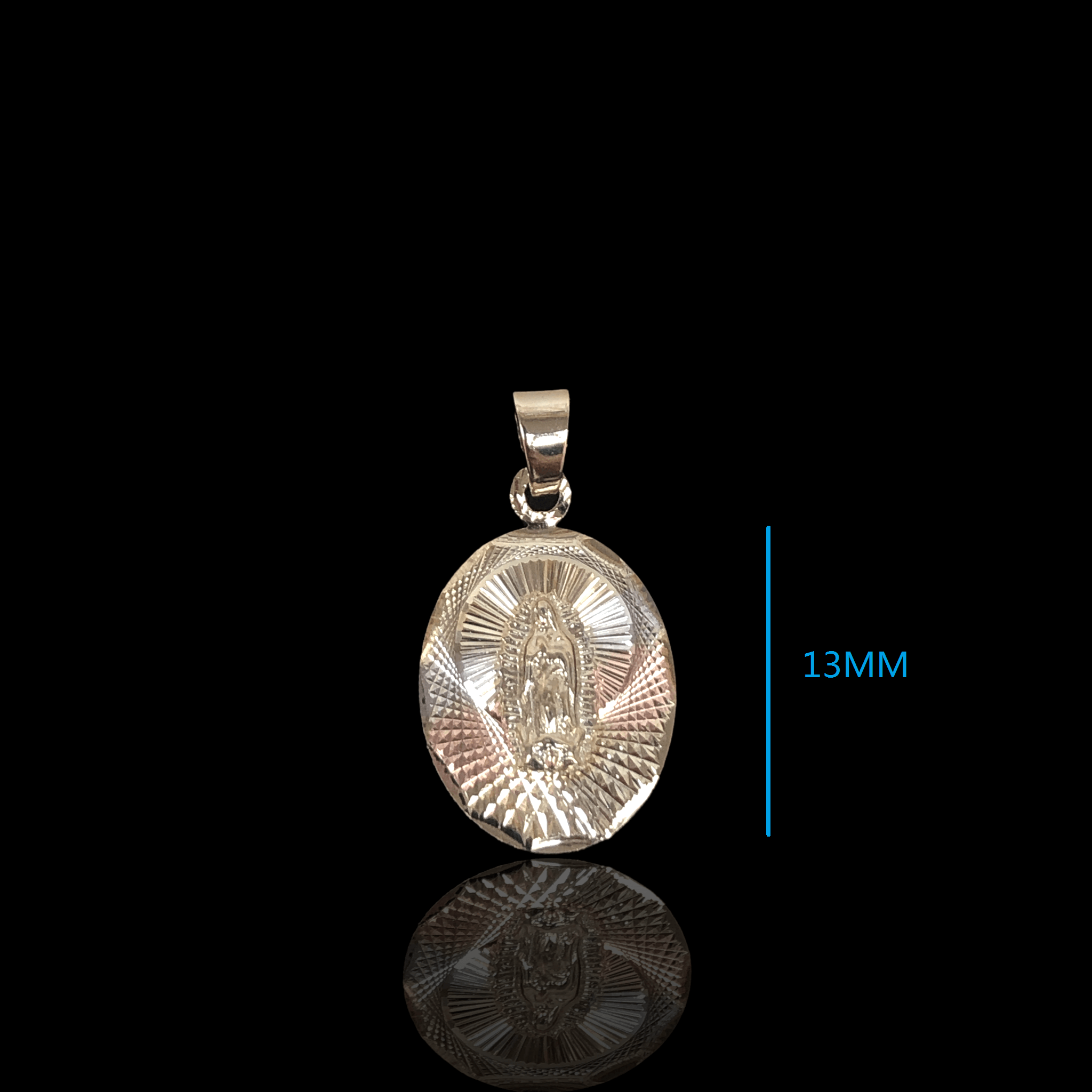 OLP 0204 -18K Gold Filled Oro Laminado 3 TONE, GUADALUPE, NEW, PENDANT - KUANIA