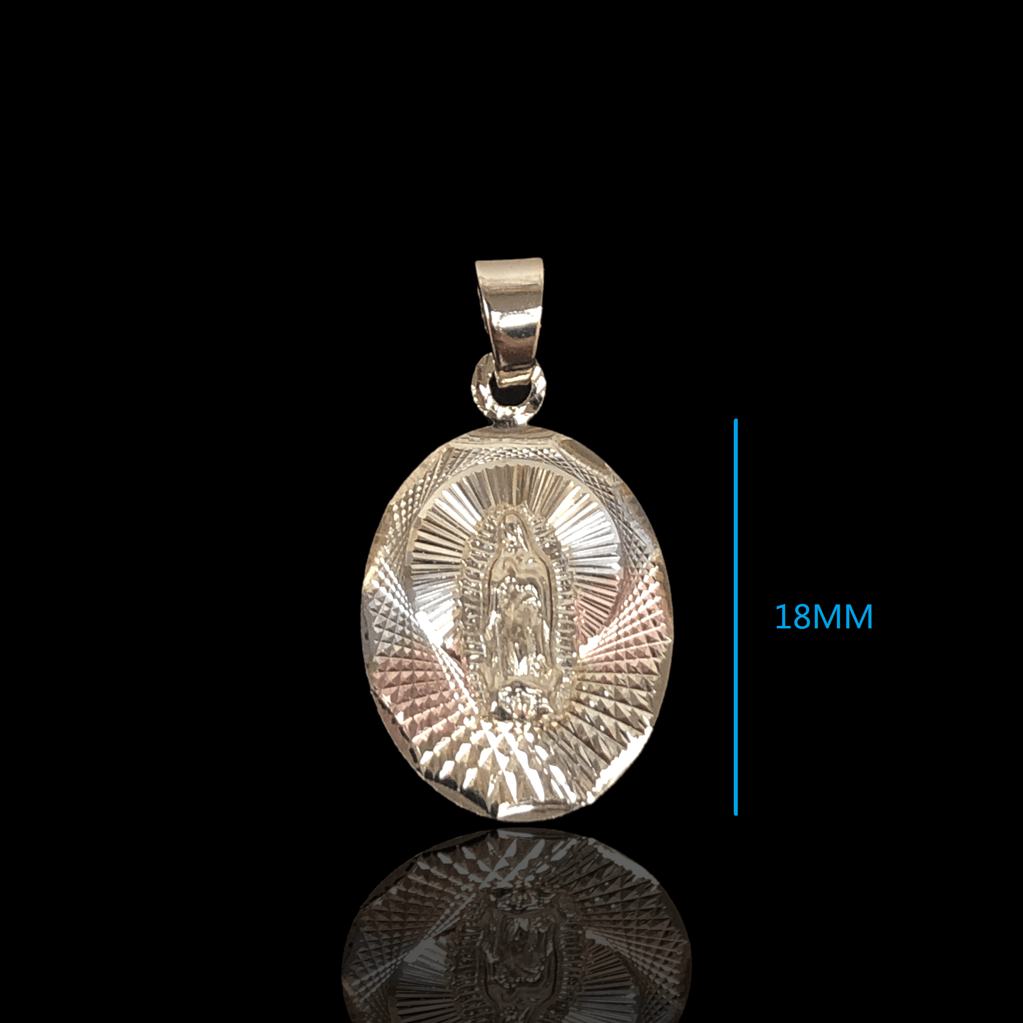 OLP 0204 -18K Gold Filled Oro Laminado 3 TONE, GUADALUPE, NEW, PENDANT - KUANIA