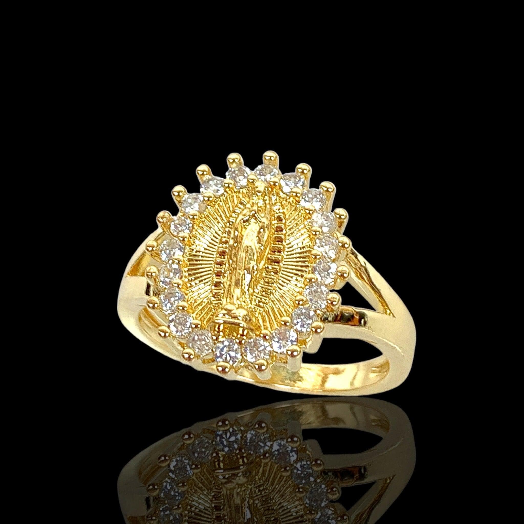 18K Gold Filled Radiant Guadalupe Ring- kuania oro laminado