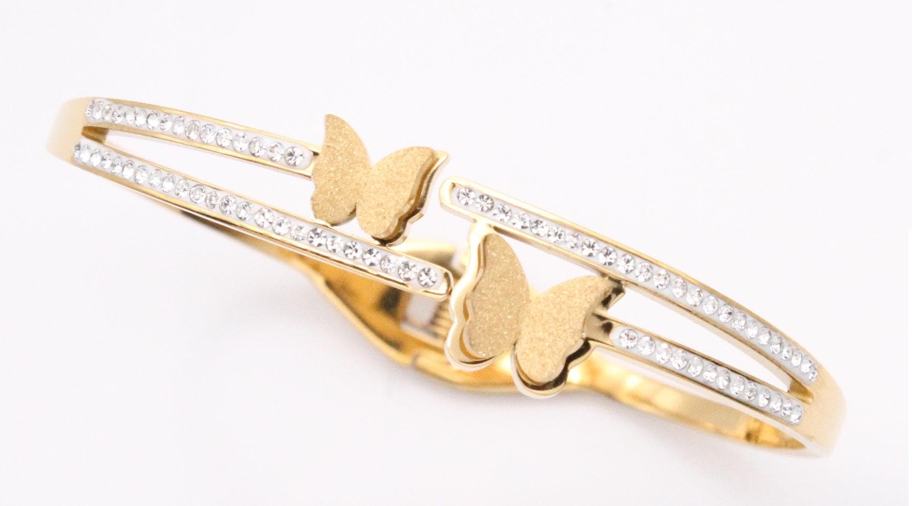 OLS 0001 -18K Gold Filled Oro Laminado BANGLE, NEW, STAINLESS STEEL - KUANIA