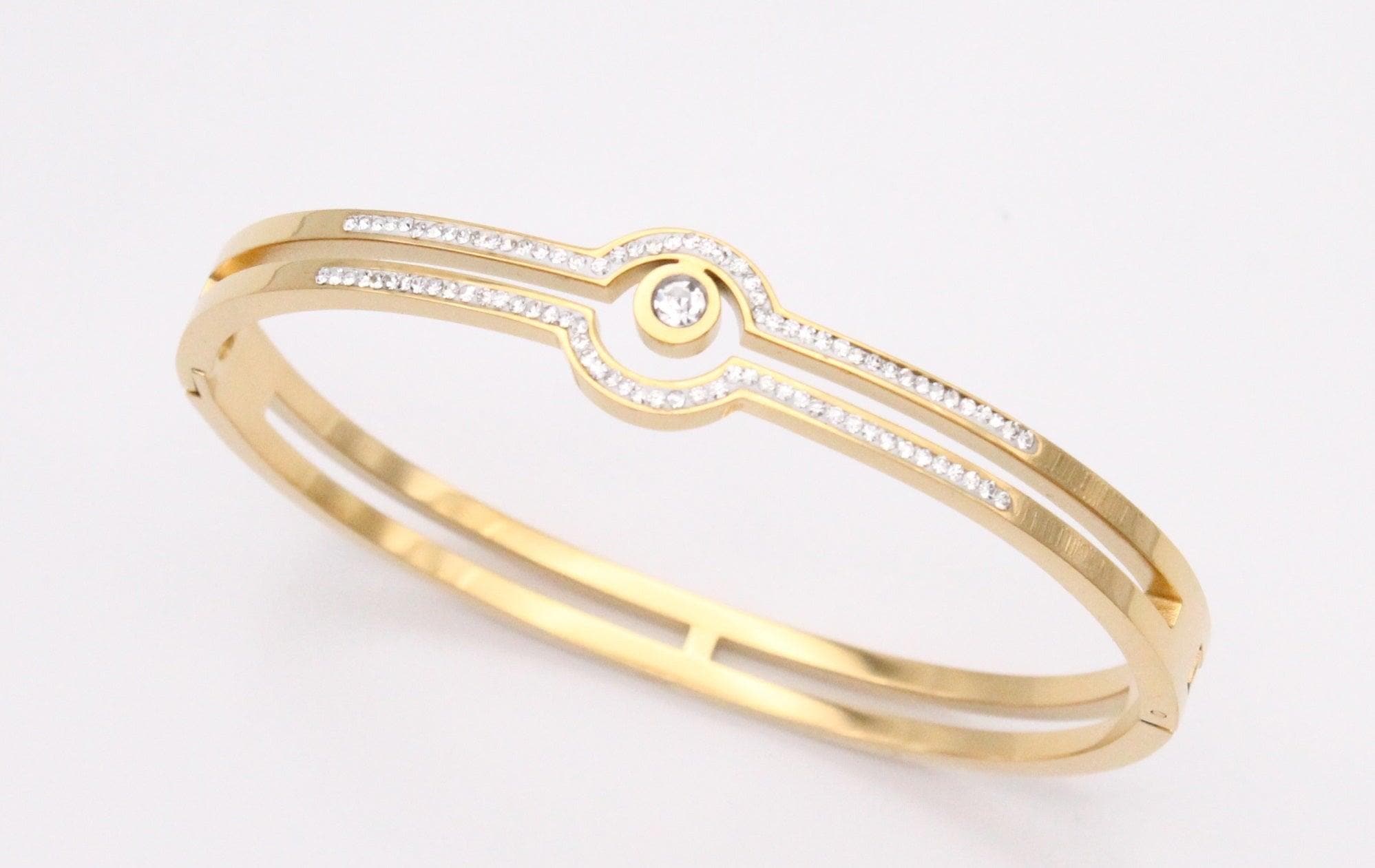 OLS 0010 -18K Gold Filled Oro Laminado BANGLE, NEW - KUANIA
