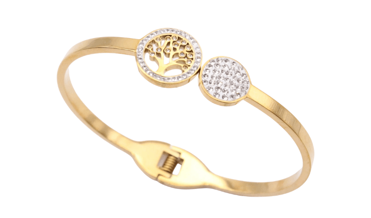OLS 0012 -18K Gold Filled Oro Laminado BANGLE, NEW - KUANIA