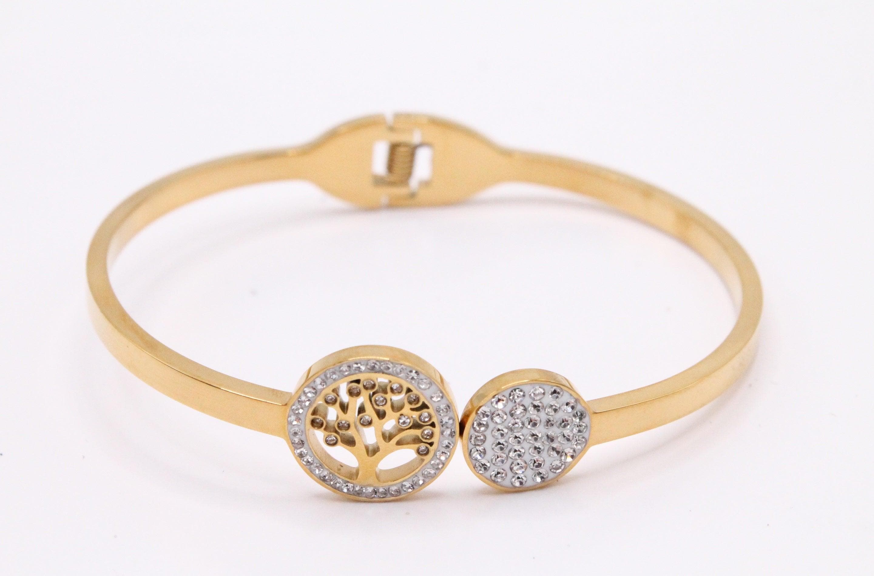 OLS 0012 -18K Gold Filled Oro Laminado BANGLE, NEW - KUANIA