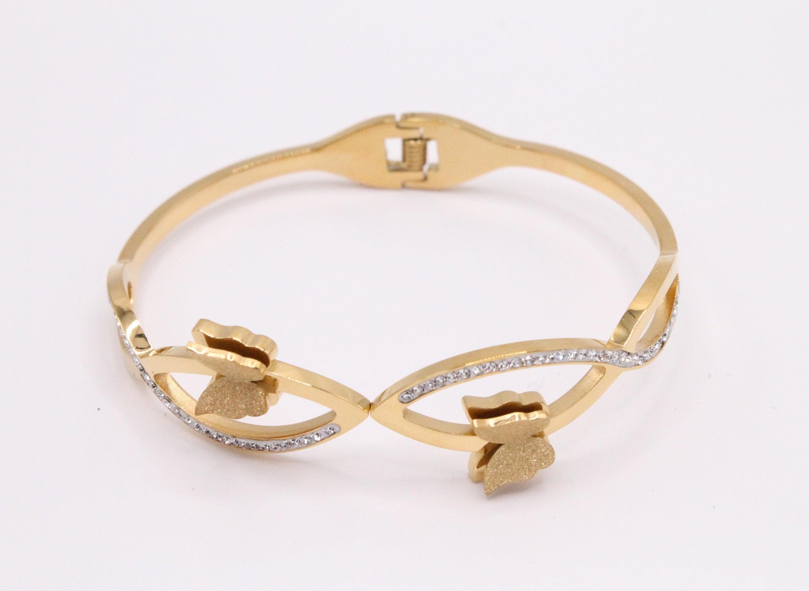 OLS 0013 -18K Gold Filled Oro Laminado BANGLE, NEW - KUANIA