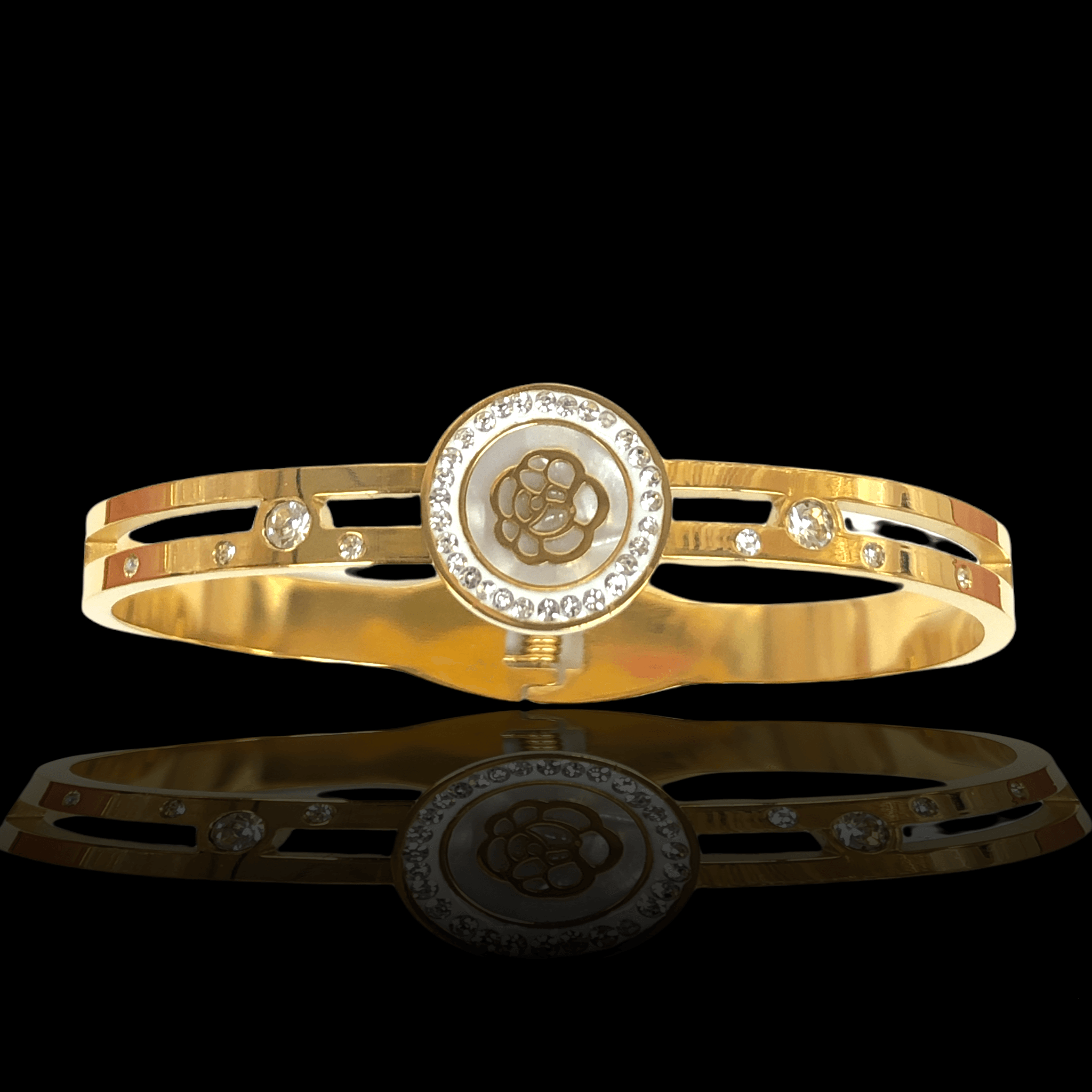 OLS 0024 -18K Gold Filled Oro Laminado BANGLE, NEW - KUANIA