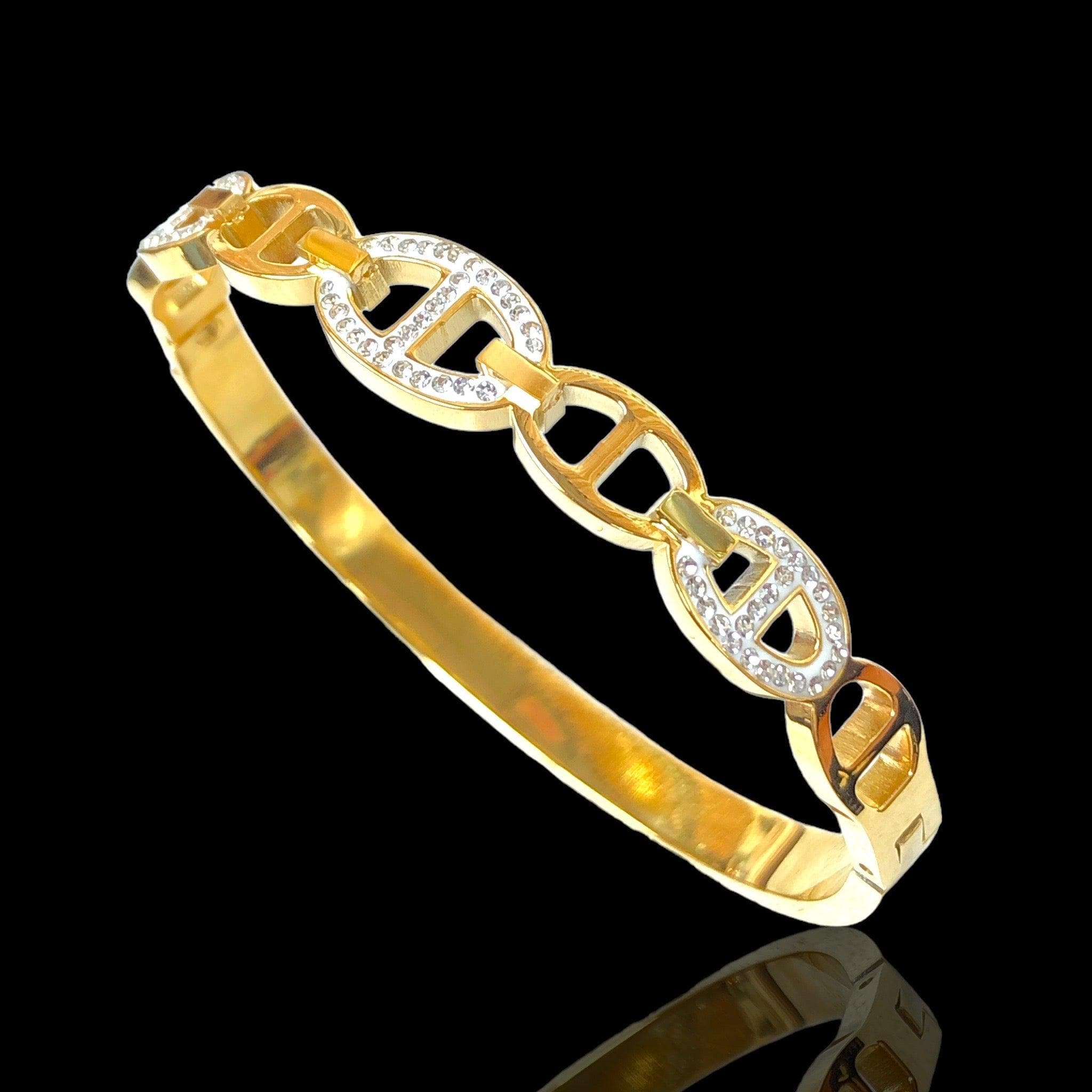 OLS 0042 -18K Gold Filled Oro Laminado BANGLE - KUANIA