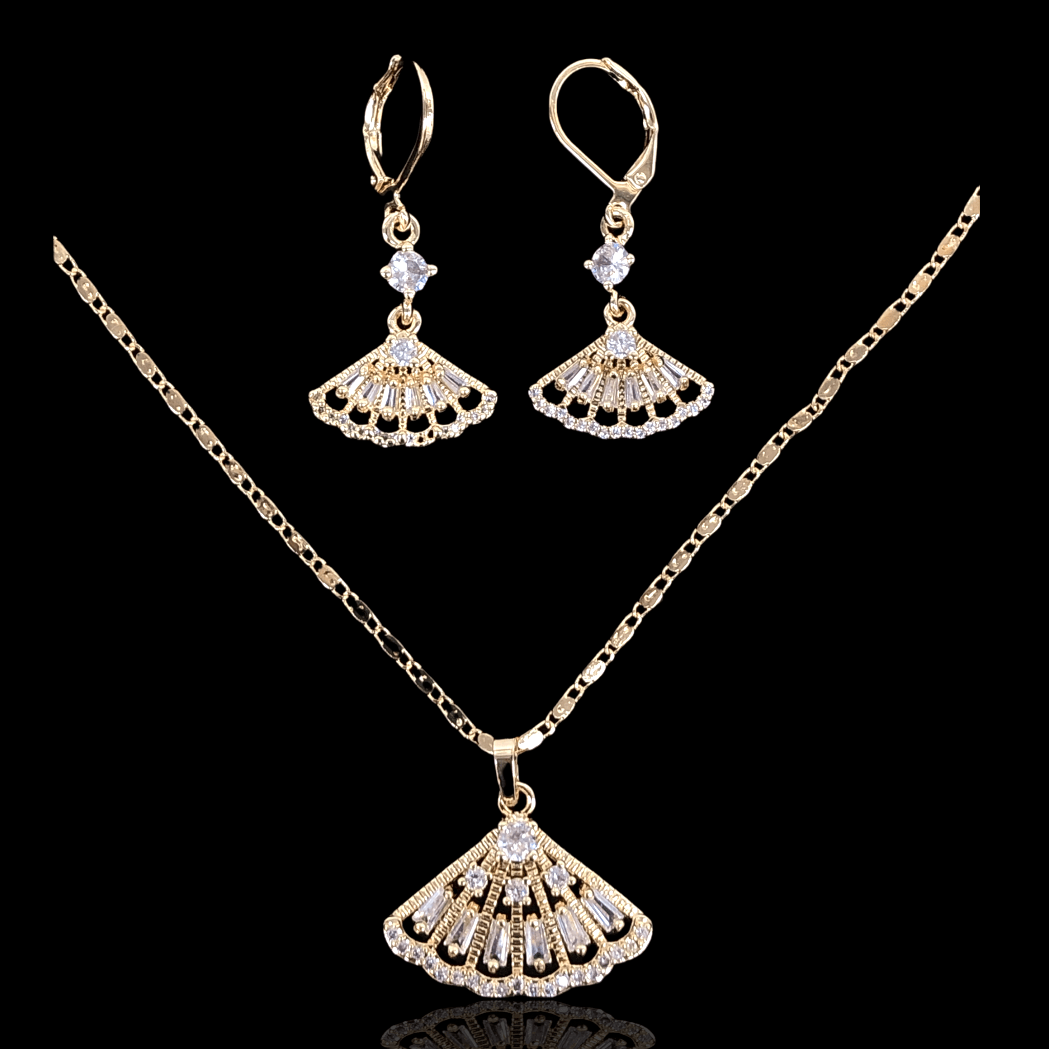 OLXS 0016 -18K Gold Filled Oro Laminado SET - KUANIA