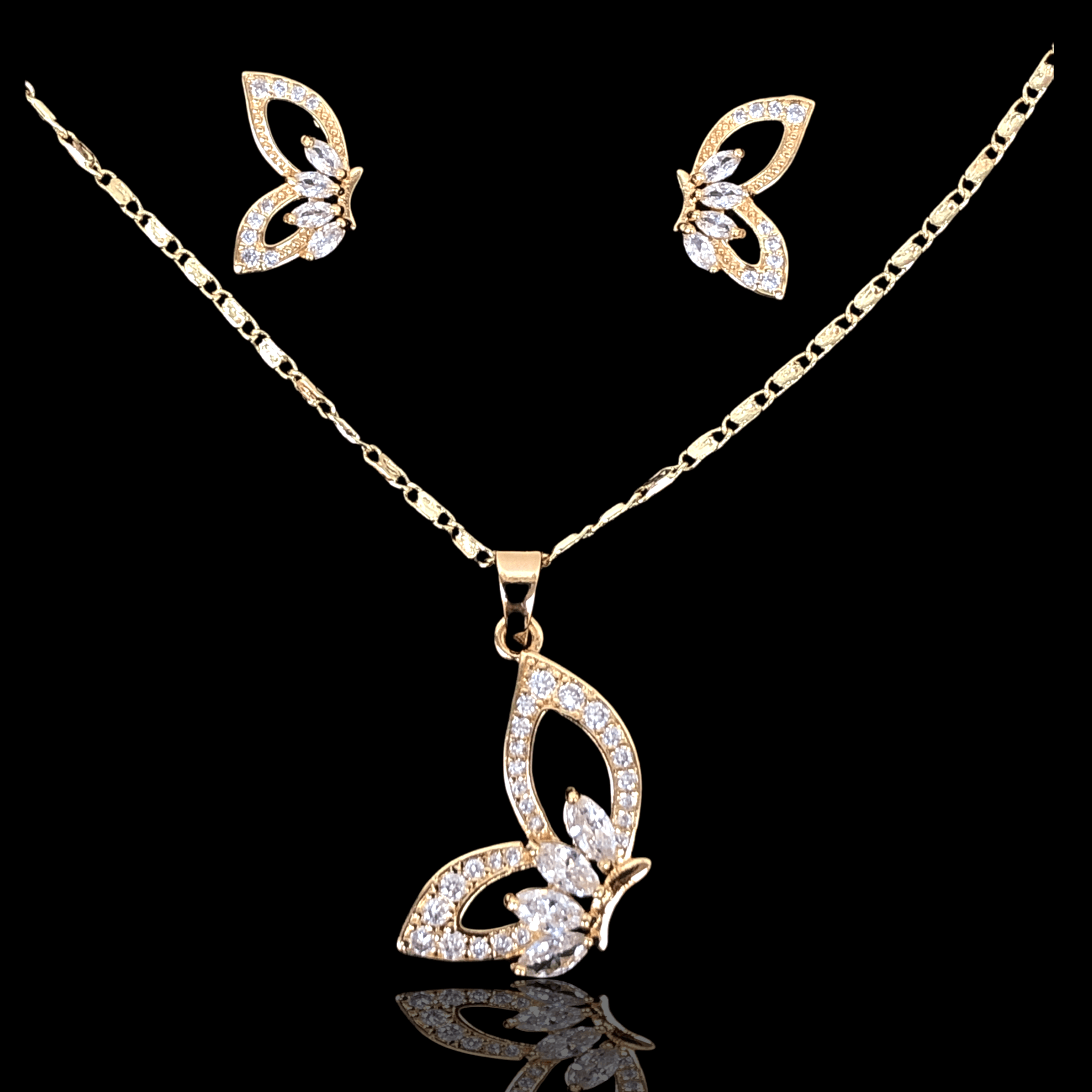 OLXS 0031 -18K Gold Filled Oro Laminado SET - KUANIA