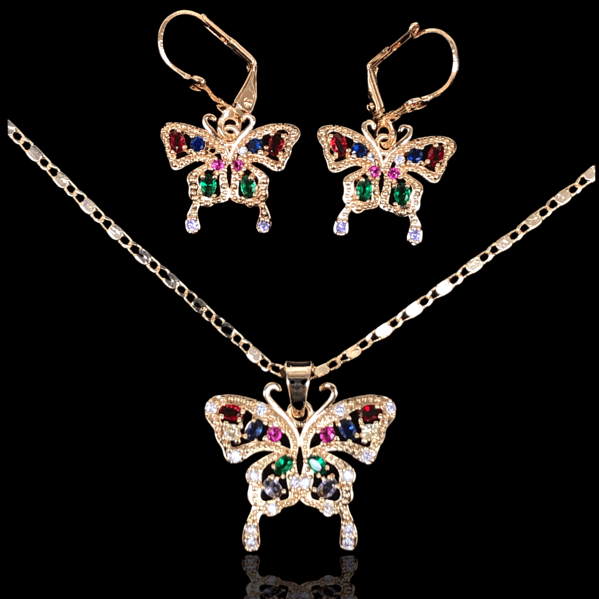 OLXS 0041 -18K Gold Filled Oro Laminado SET - KUANIA