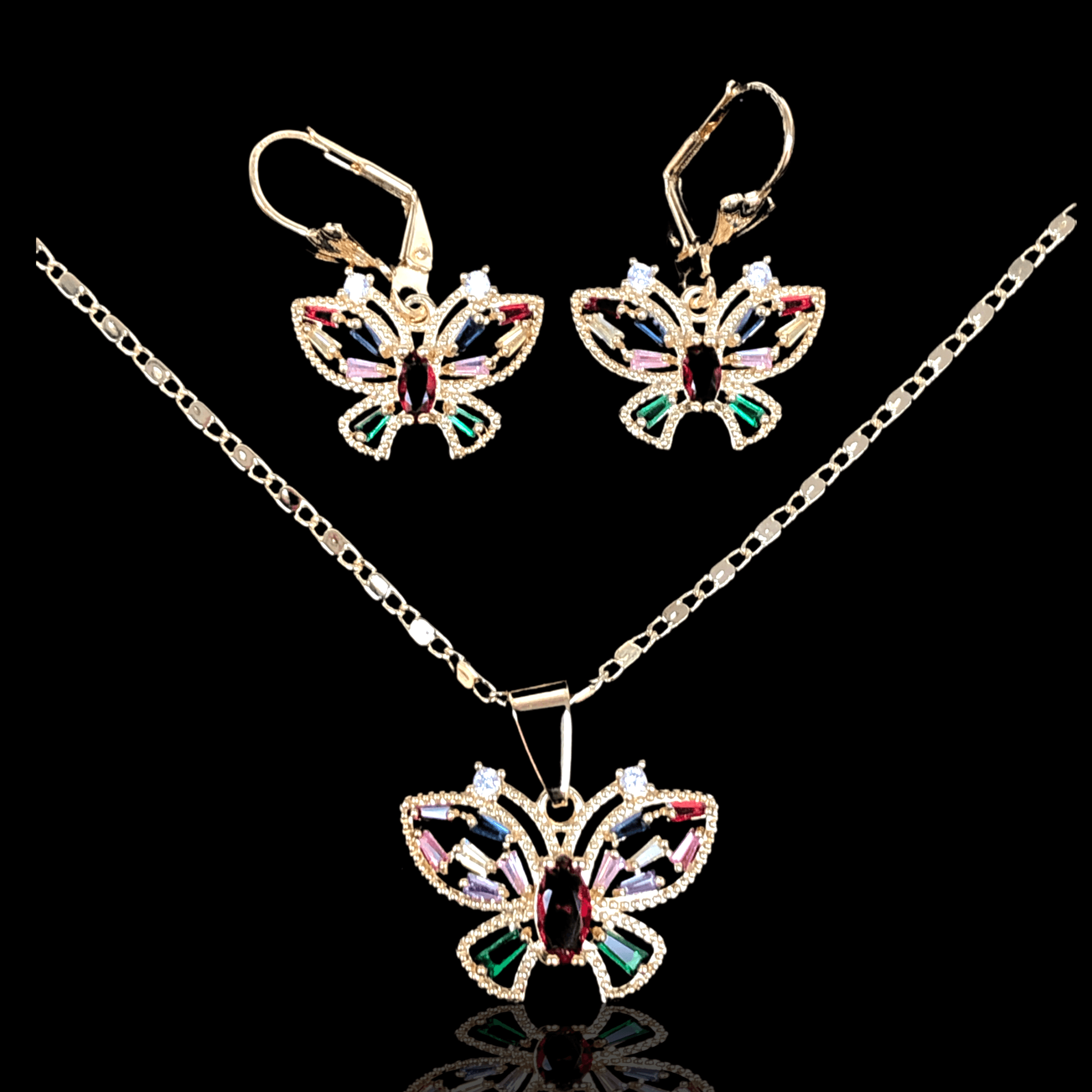 OLXS 0042 -18K Gold Filled Oro Laminado SET - KUANIA