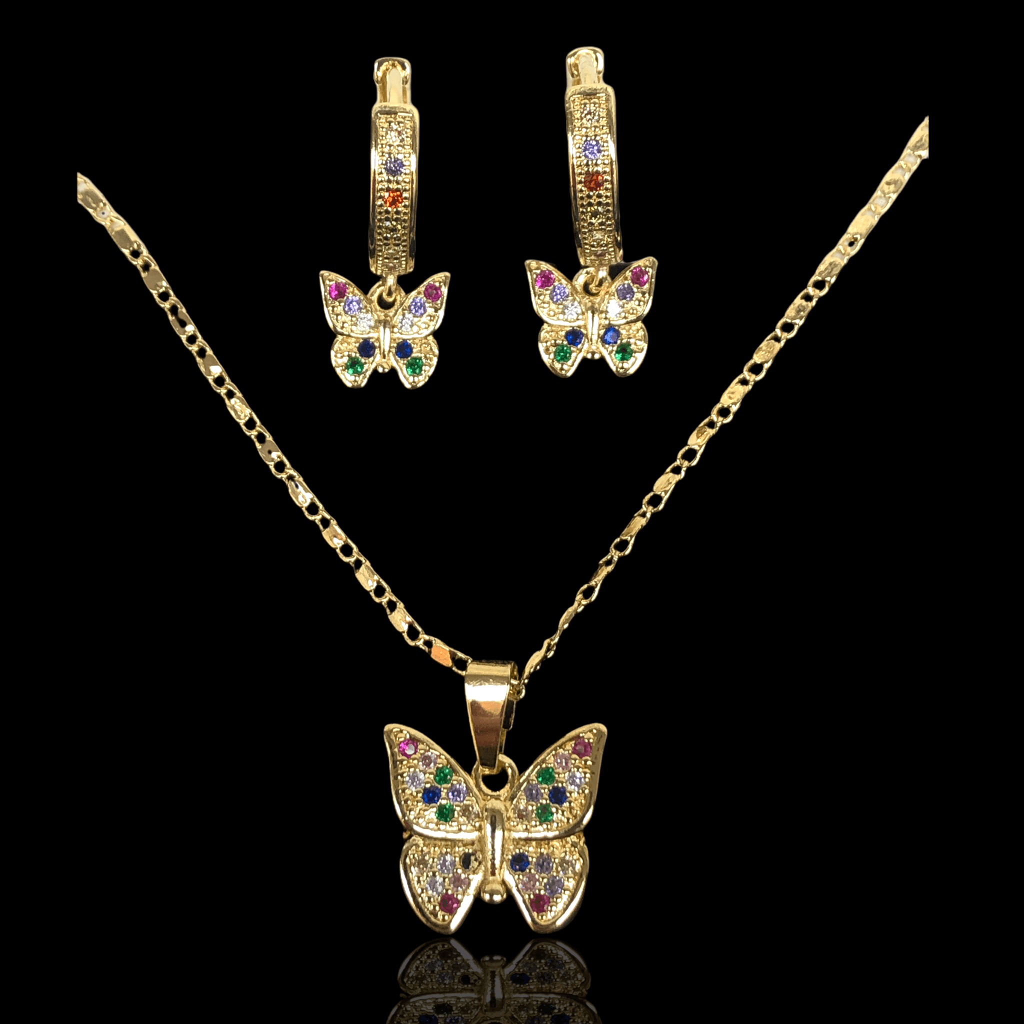 OLXS 0043 -18K Gold Filled Oro Laminado SET - KUANIA