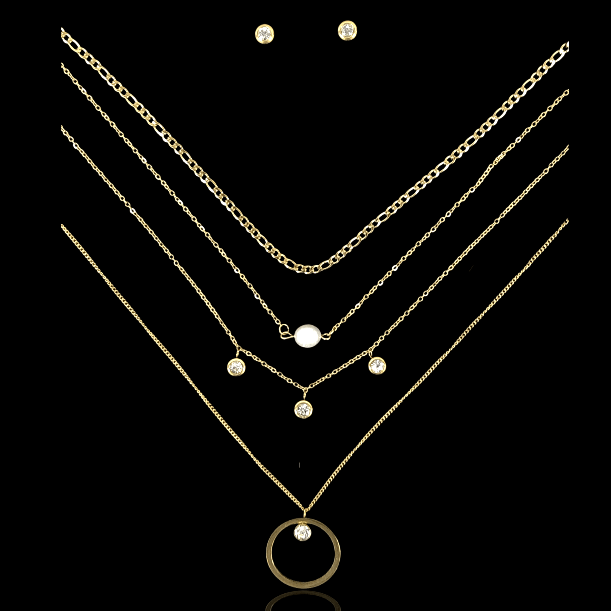 OLXS 0079 -18K Gold Filled Oro Laminado NEW, SET - KUANIA