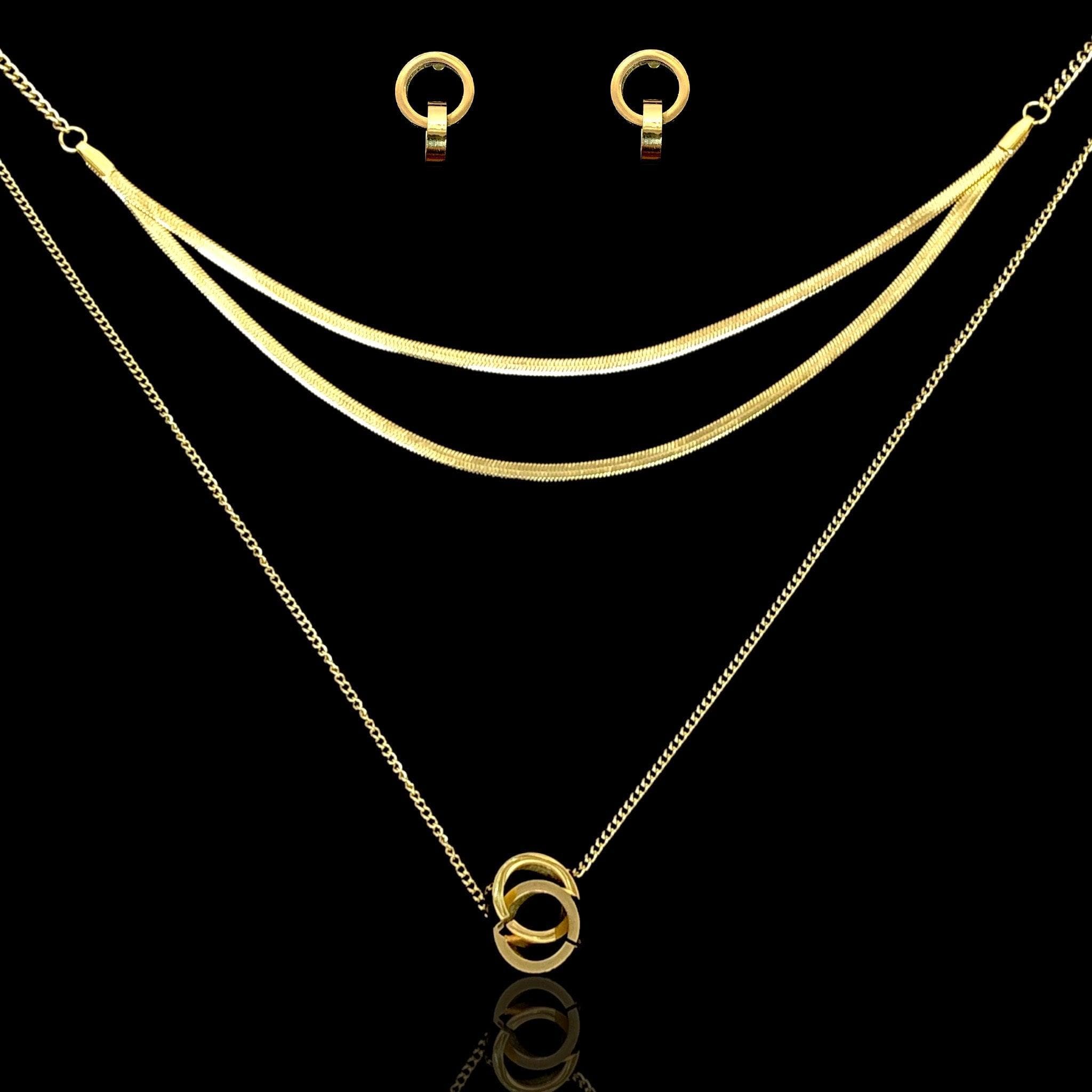 OLXS 0115 -18K Gold Filled Oro Laminado SET - KUANIA