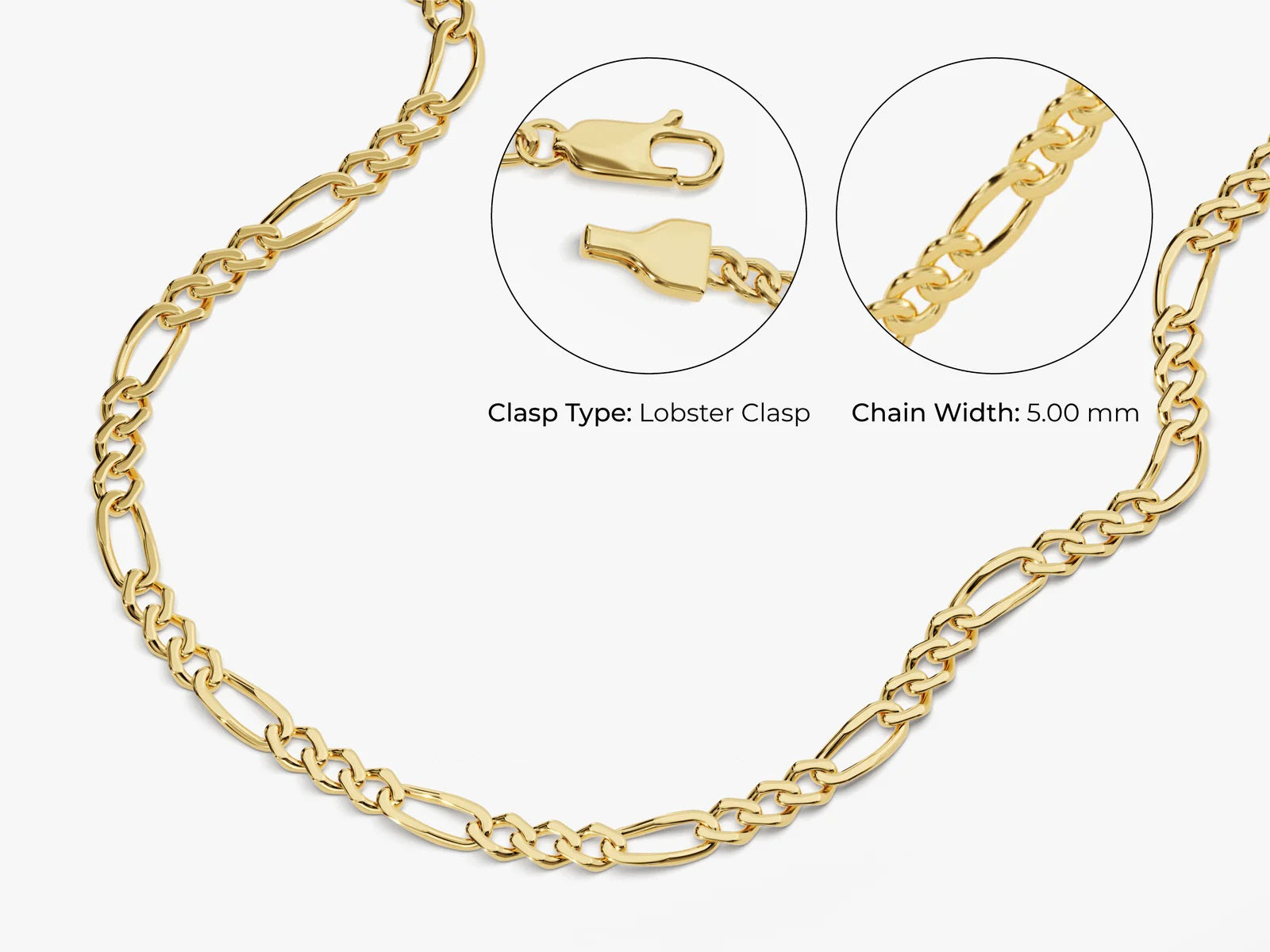 Oro Laminado Figaro Chains kuania jewelry