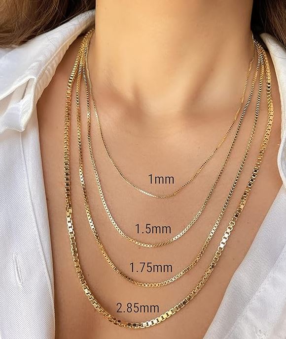 18K Gold Filled 1.2mm Box Chain (Pack of 12)