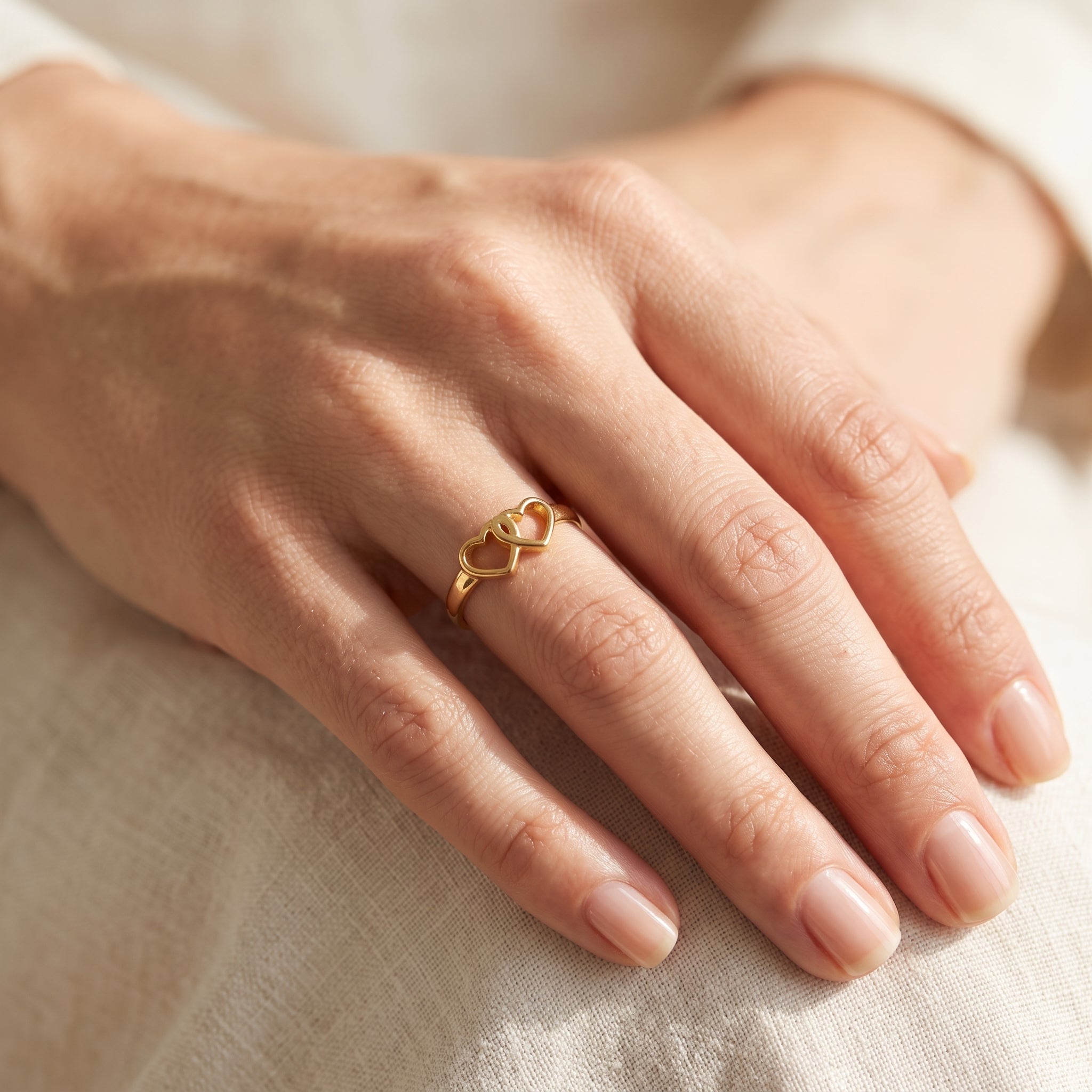 316L Stainless Steel Twin Eternal Heart Ring