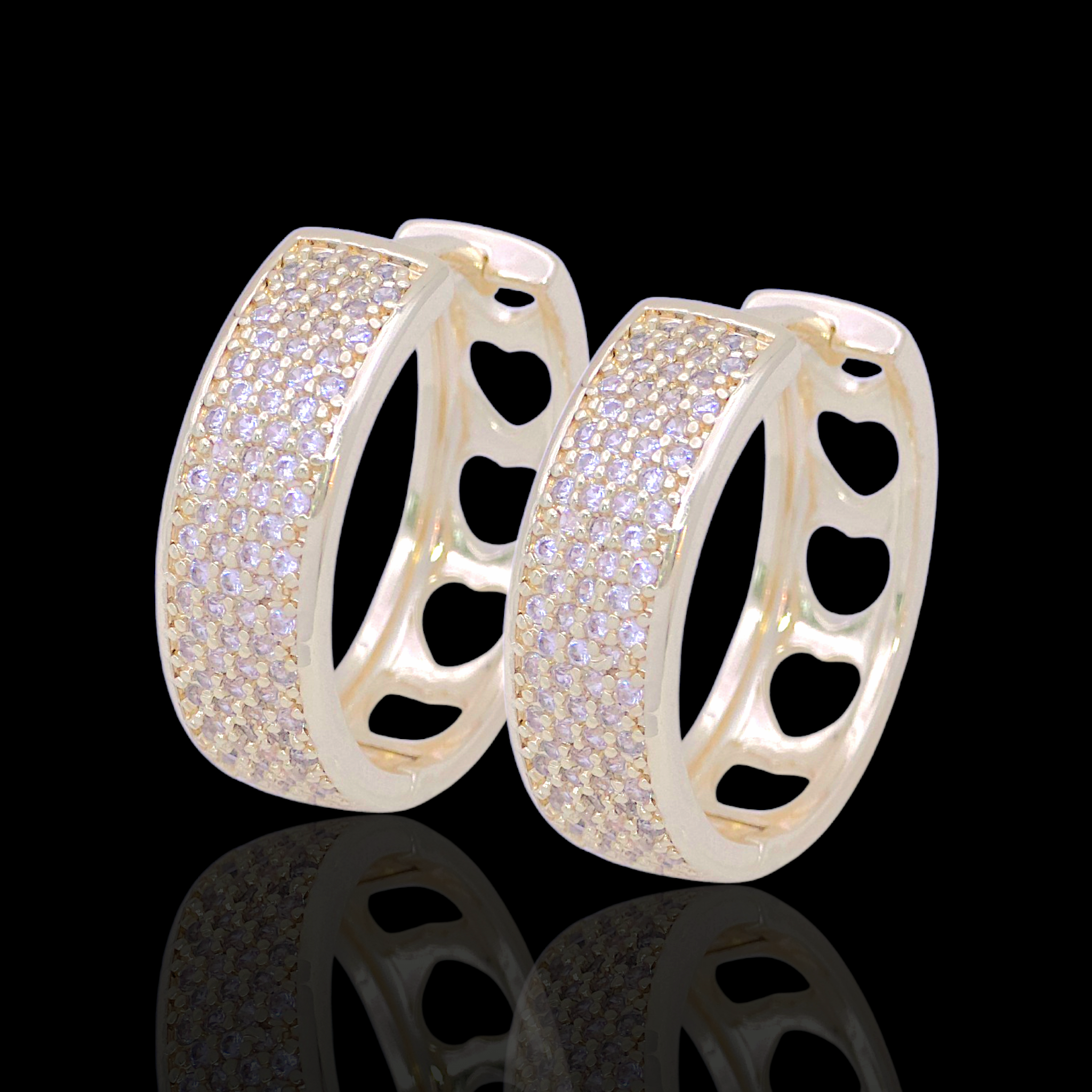 Fancy Stella Pave CZ Hoop Earrings
