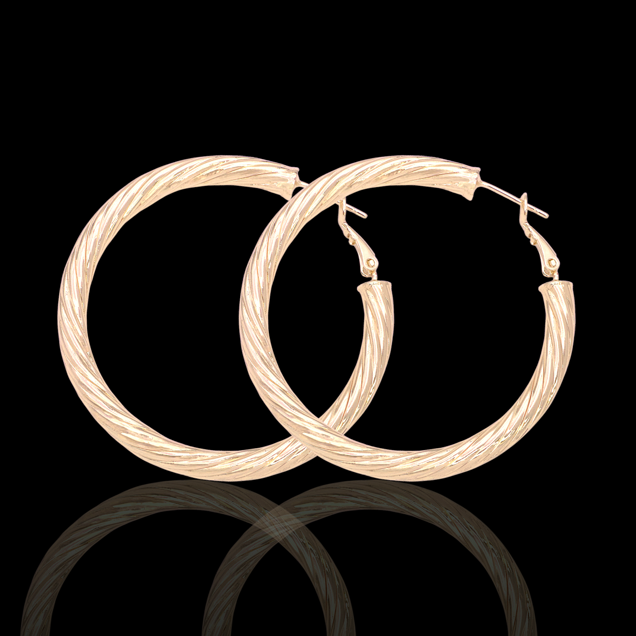 Gold Filled Oro Laminado 5mm Athena Spiral Hoop Earrings