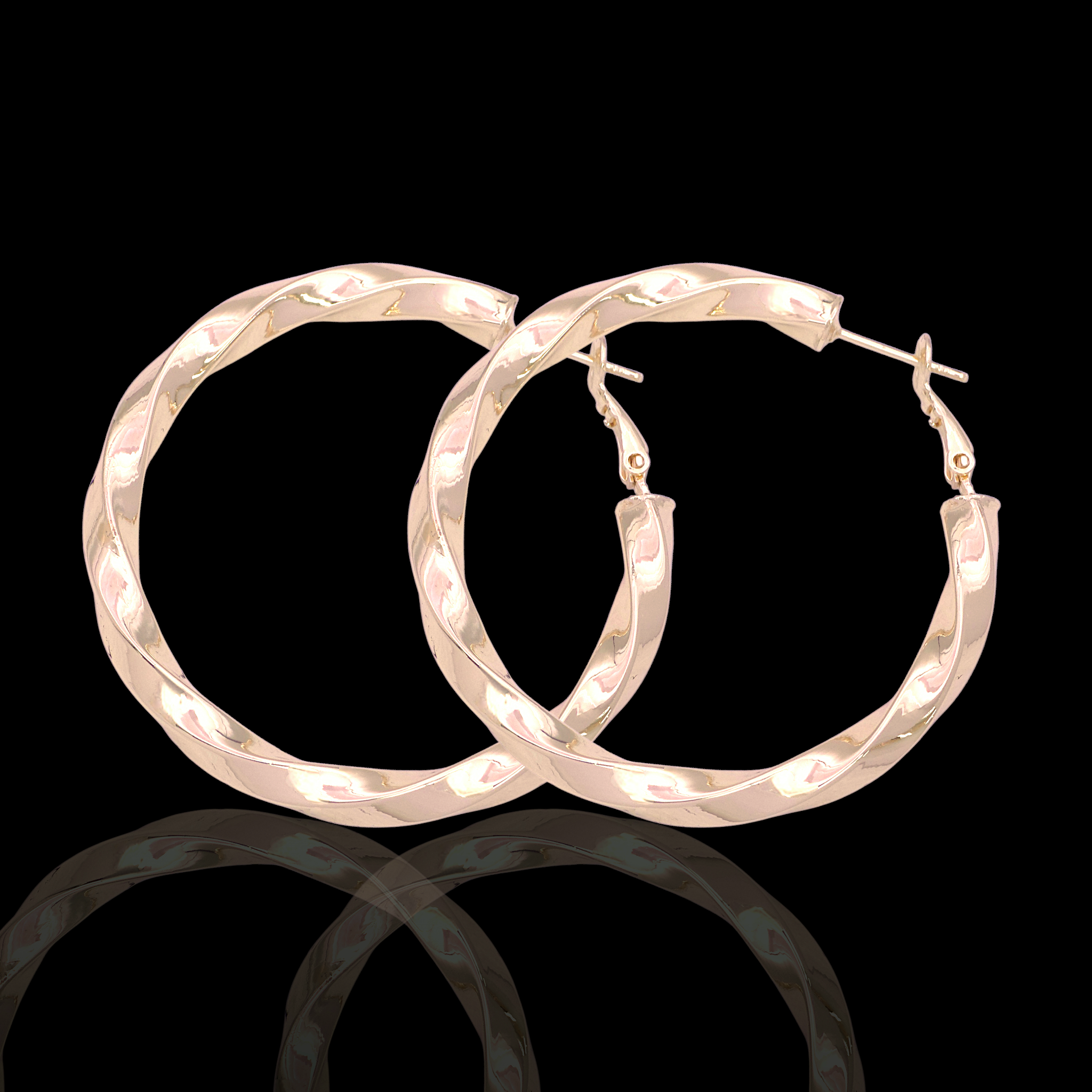 Gold Filled Oro Laminado 5mm Moroccan Spiral Hoop Earrings