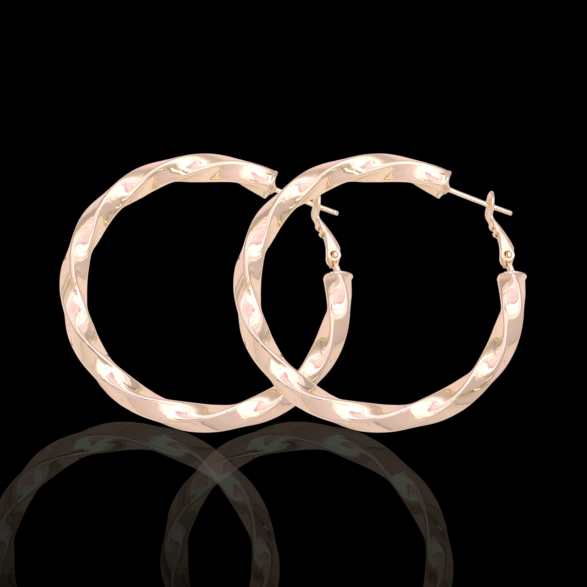 Gold Filled Oro Laminado 5mm Moroccan Spiral Hoop Earrings