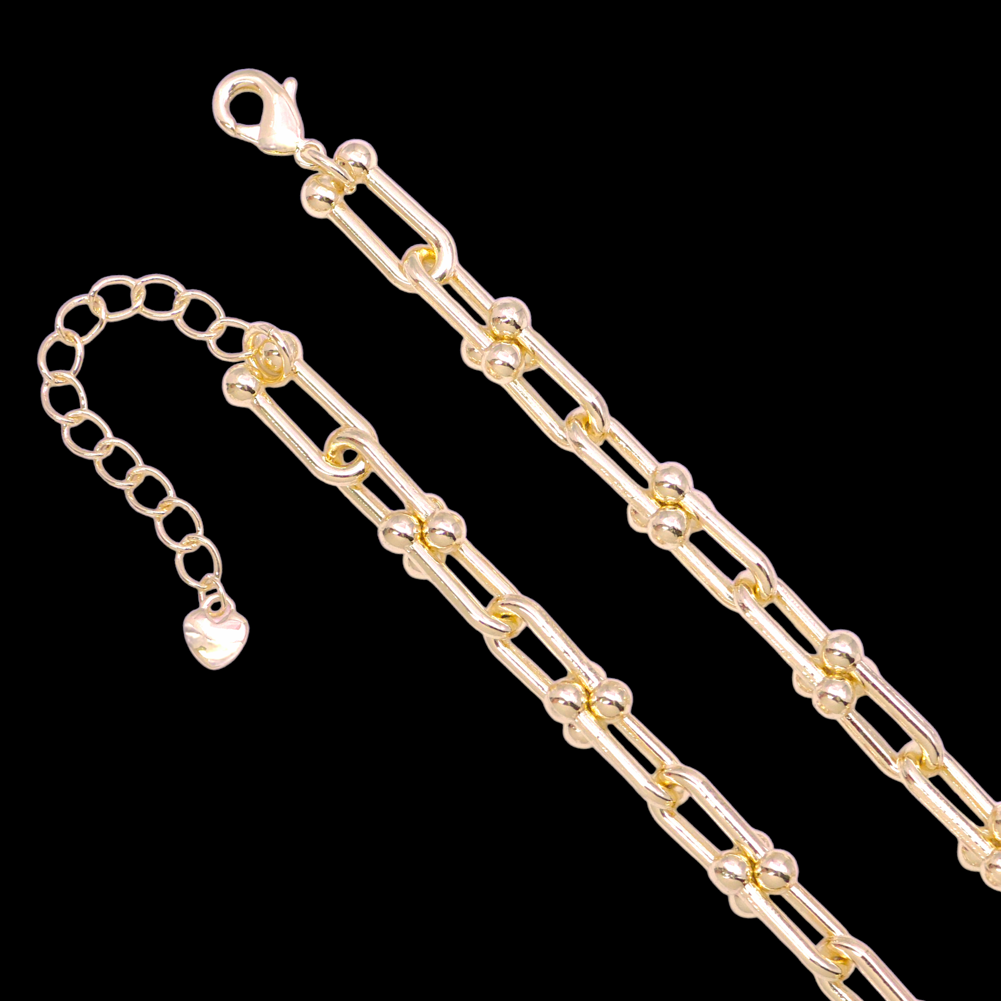Gold Filled Oro Laminado 7.8mm Italian Ulink Chain Necklace