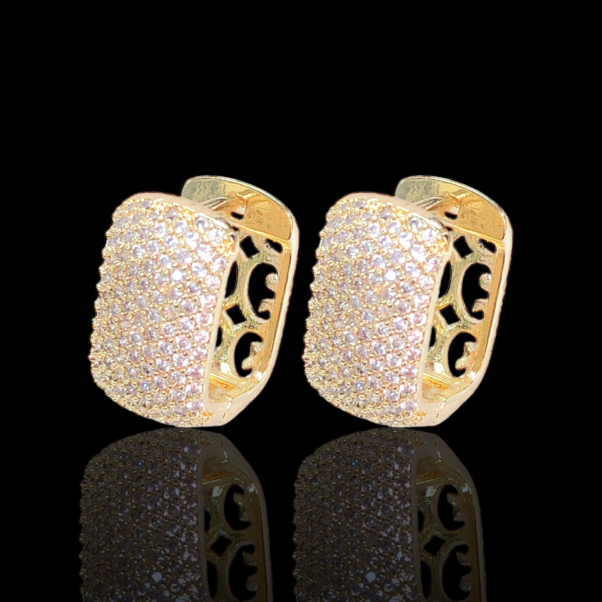 Gold Filled Oro Laminado Alexandria Zirconia Earrings