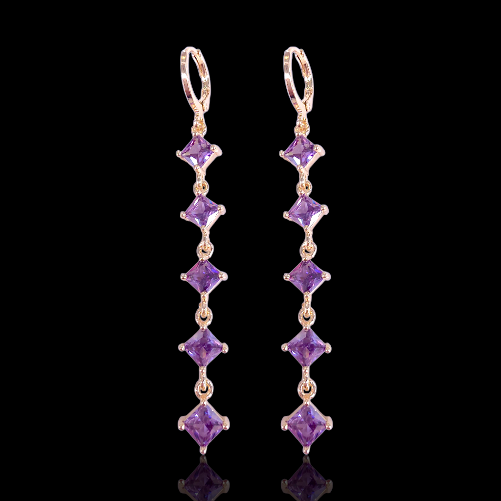 Gold Filled Oro Laminado Aphrodite Gems Dangle Earrings