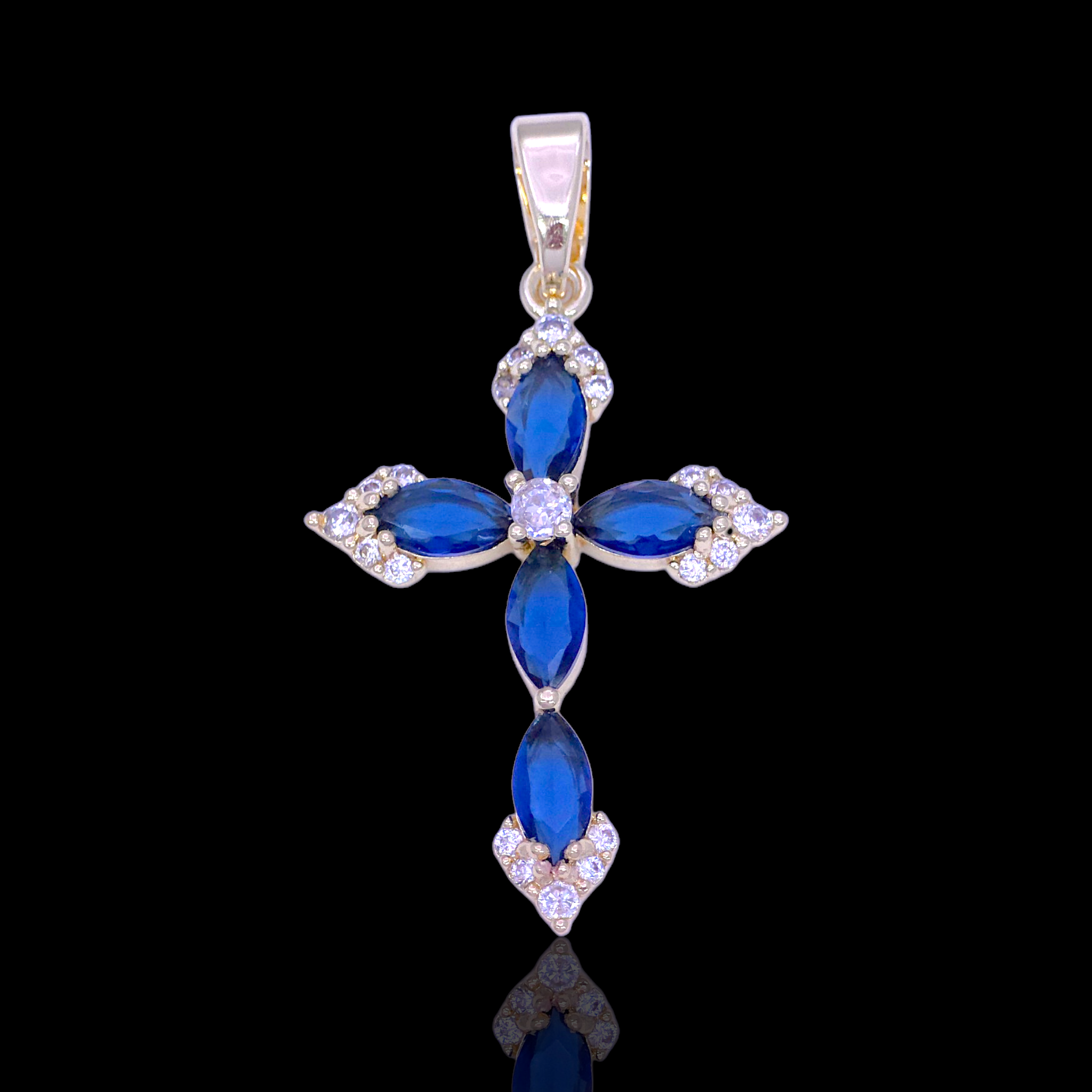 Gold Filled Oro Laminado Bethlehem Zirconia Cross Pendant