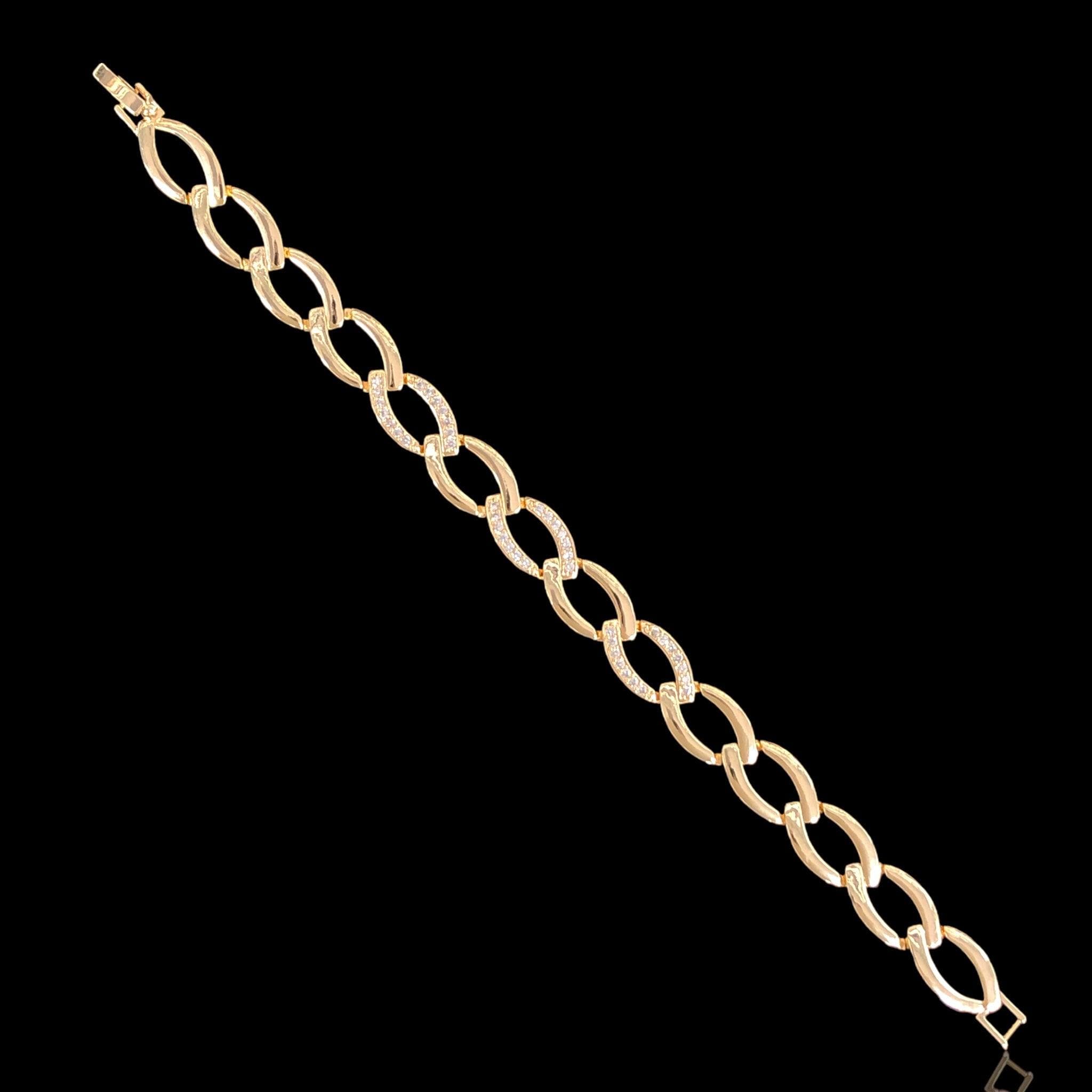 Gold Filled Oro Laminado Cassandra Loop CZ Bracelet