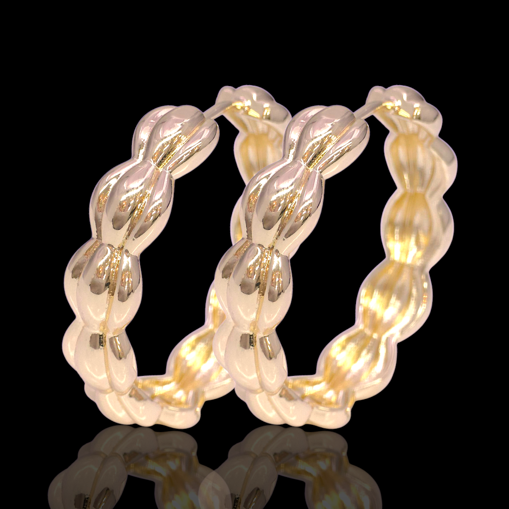 Gold Filled Oro Laminado Cassandra Lux Hoop Earrings