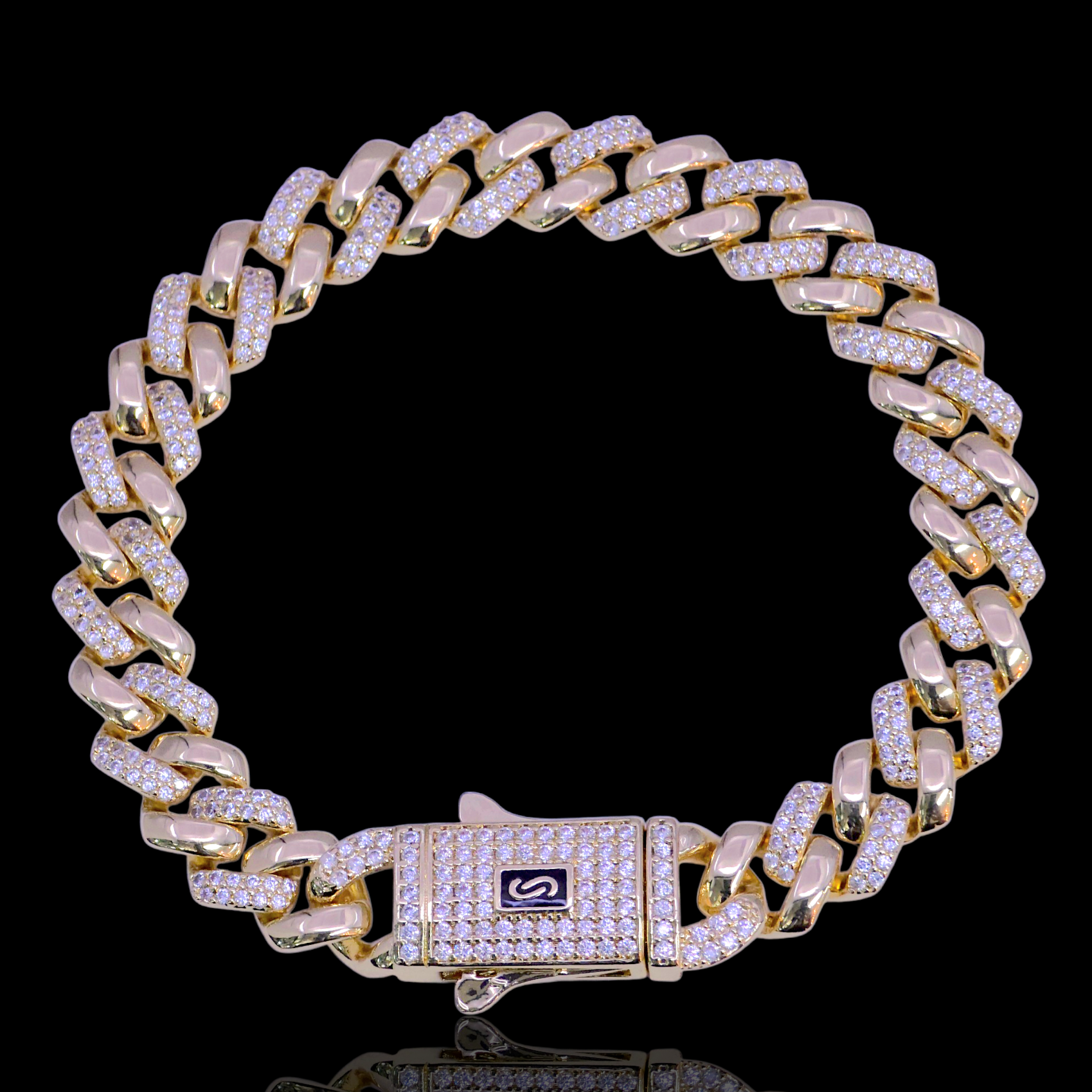 Gold Filled Oro Laminado Croatian Cuban Zirconia Bracelet