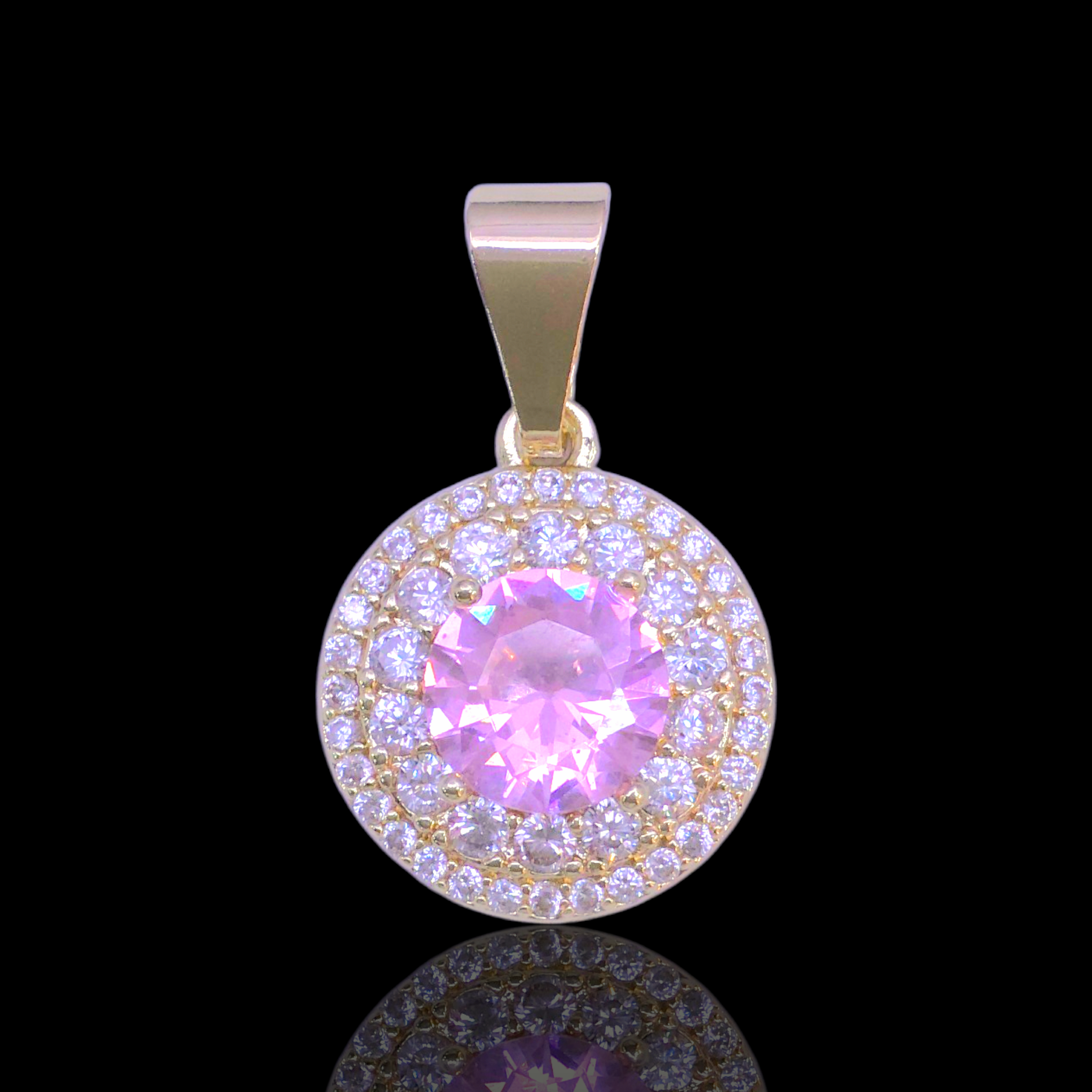 Gold Filled Oro Laminado Crox Laurel Zirconia Pendant