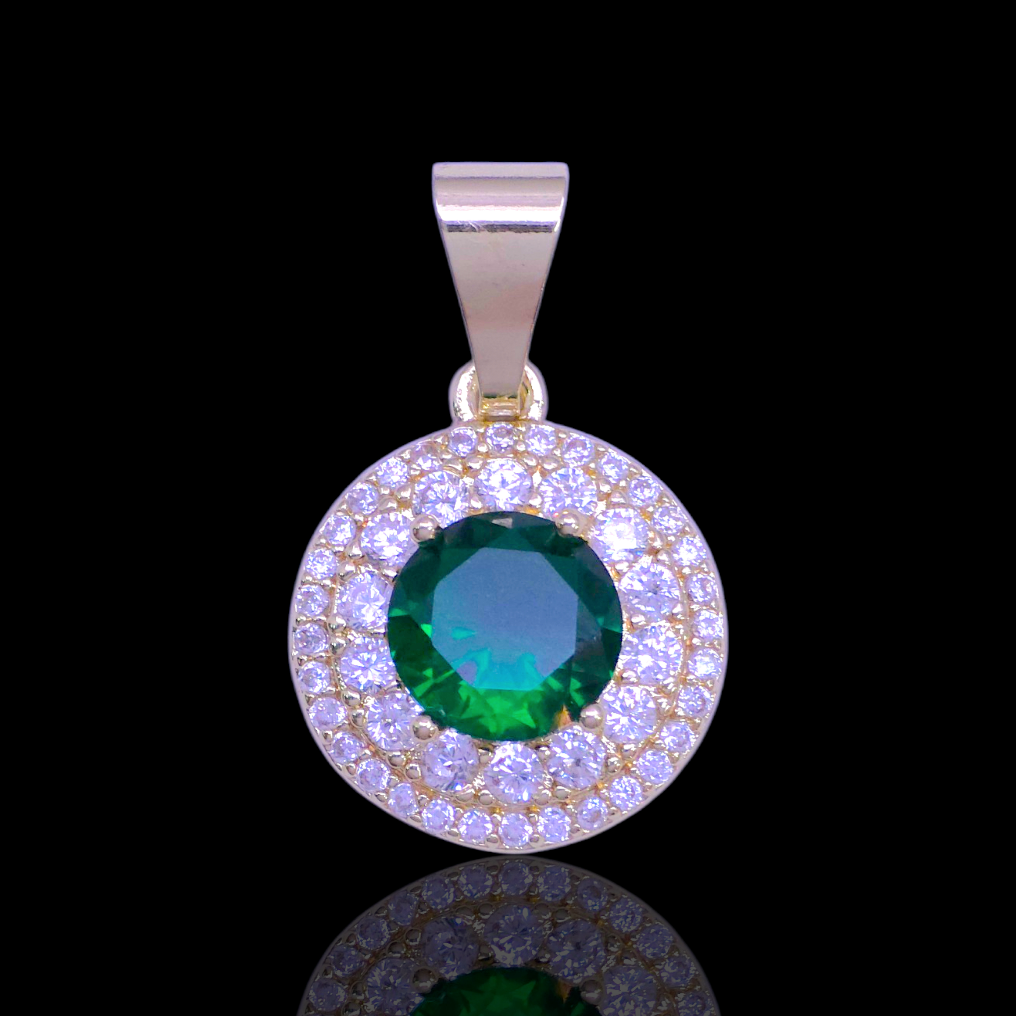 Gold Filled Oro Laminado Crox Laurel Zirconia Pendant