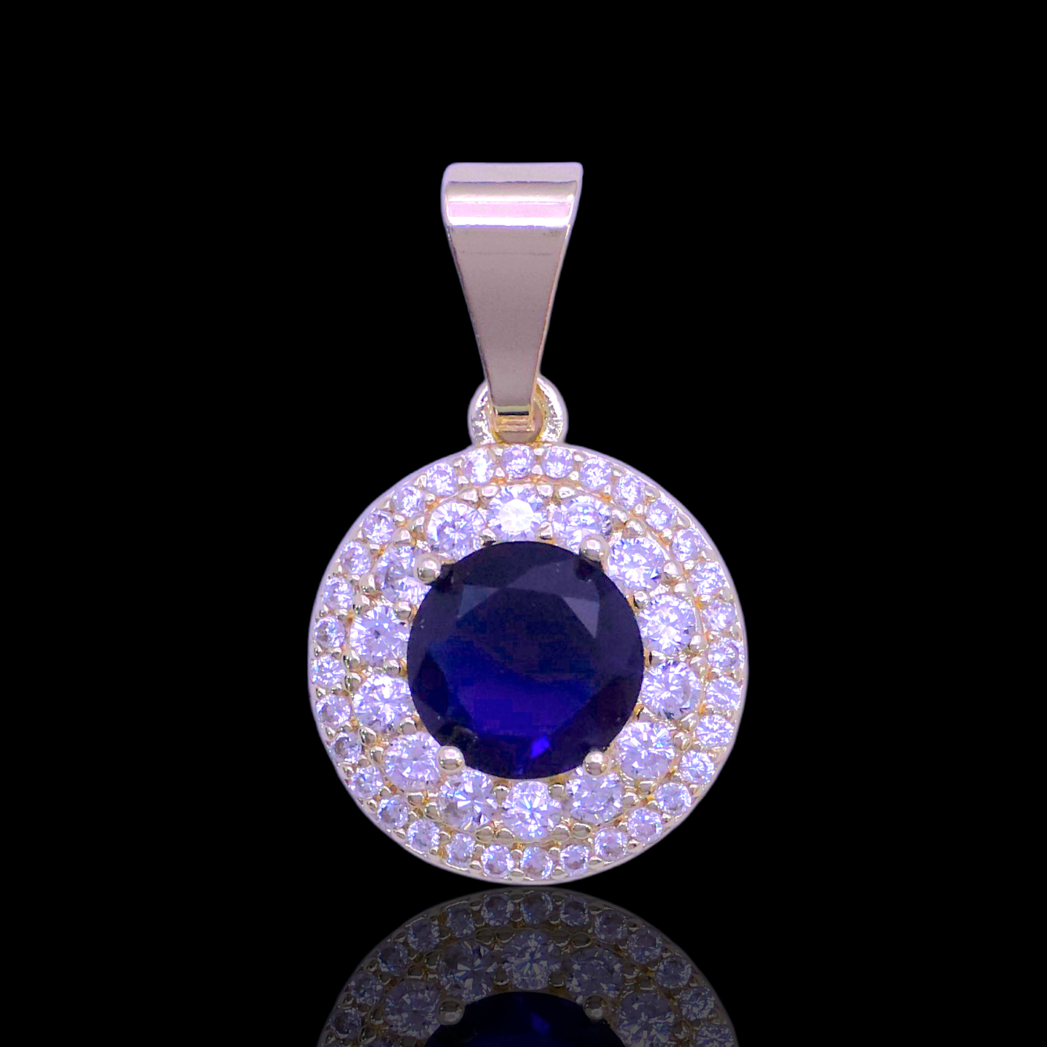 Gold Filled Oro Laminado Crox Laurel Zirconia Pendant
