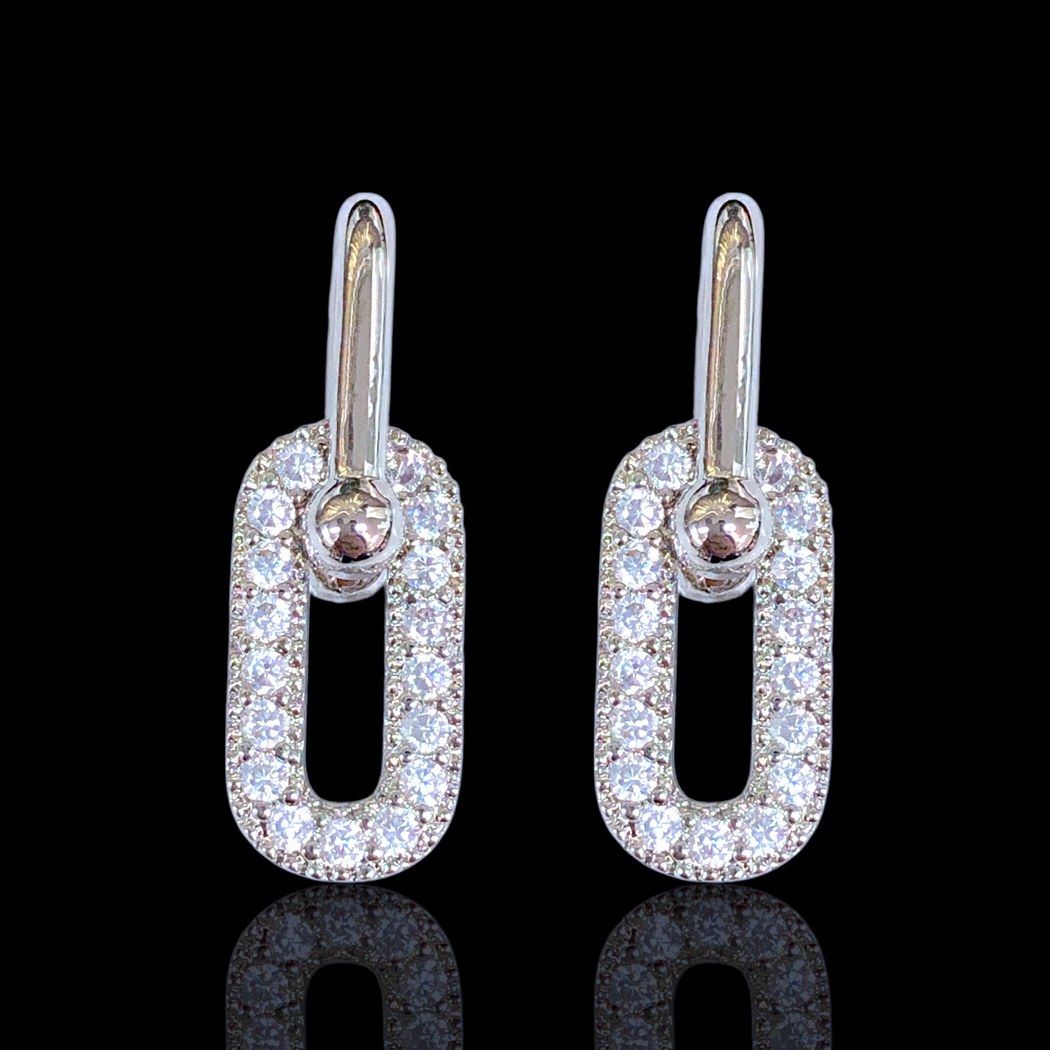 Gold Filled Oro Laminado Double U-Link Dangle Earrings
