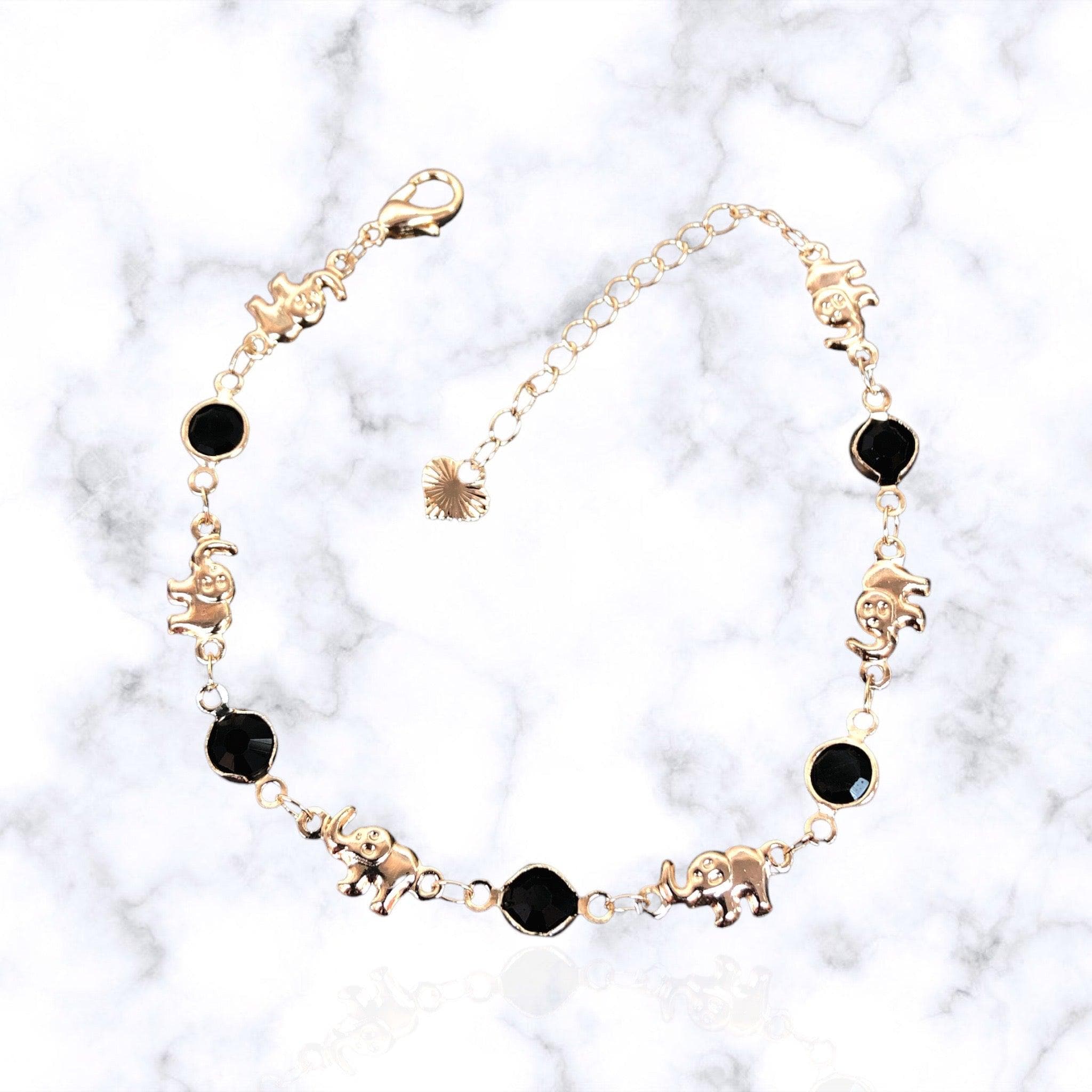 Gold Filled Oro Laminado Elephant Crystal Bead Bracelets 6
