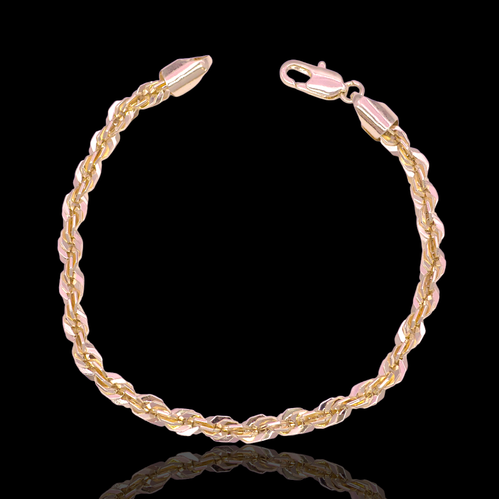 Gold Filled Oro Laminado Florentine Rope Bracelet (PACK OF 6)