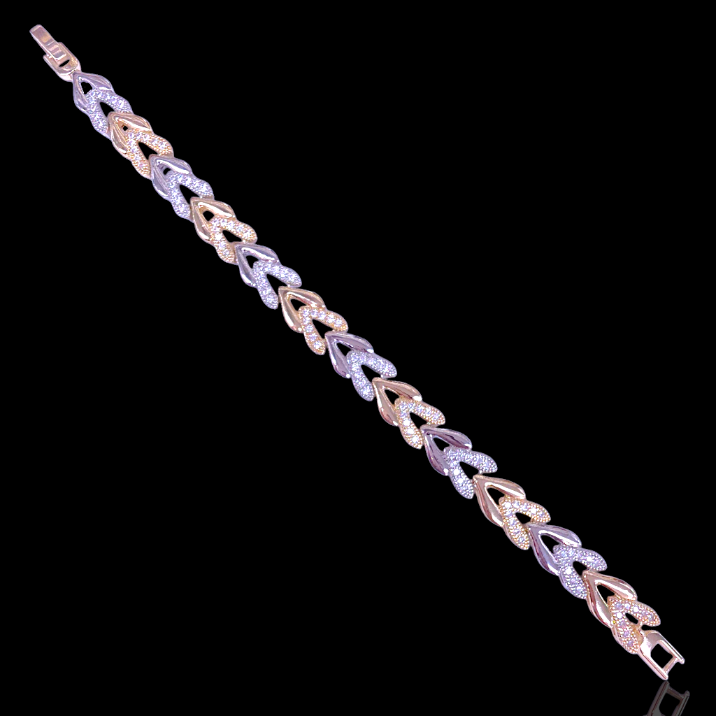 Gold Filled Oro Laminado Flux Tonal Heart Bracelet