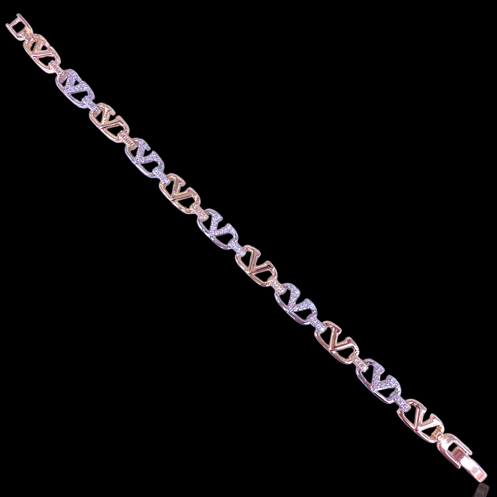 Gold Filled Oro Laminado Flux Tonal Victorian Bracelet