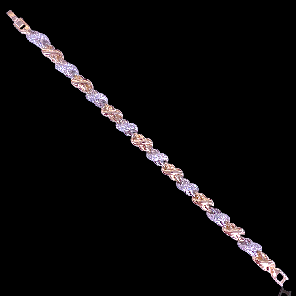 Gold Filled Oro Laminado Flux Tonal XOXO Bracelet