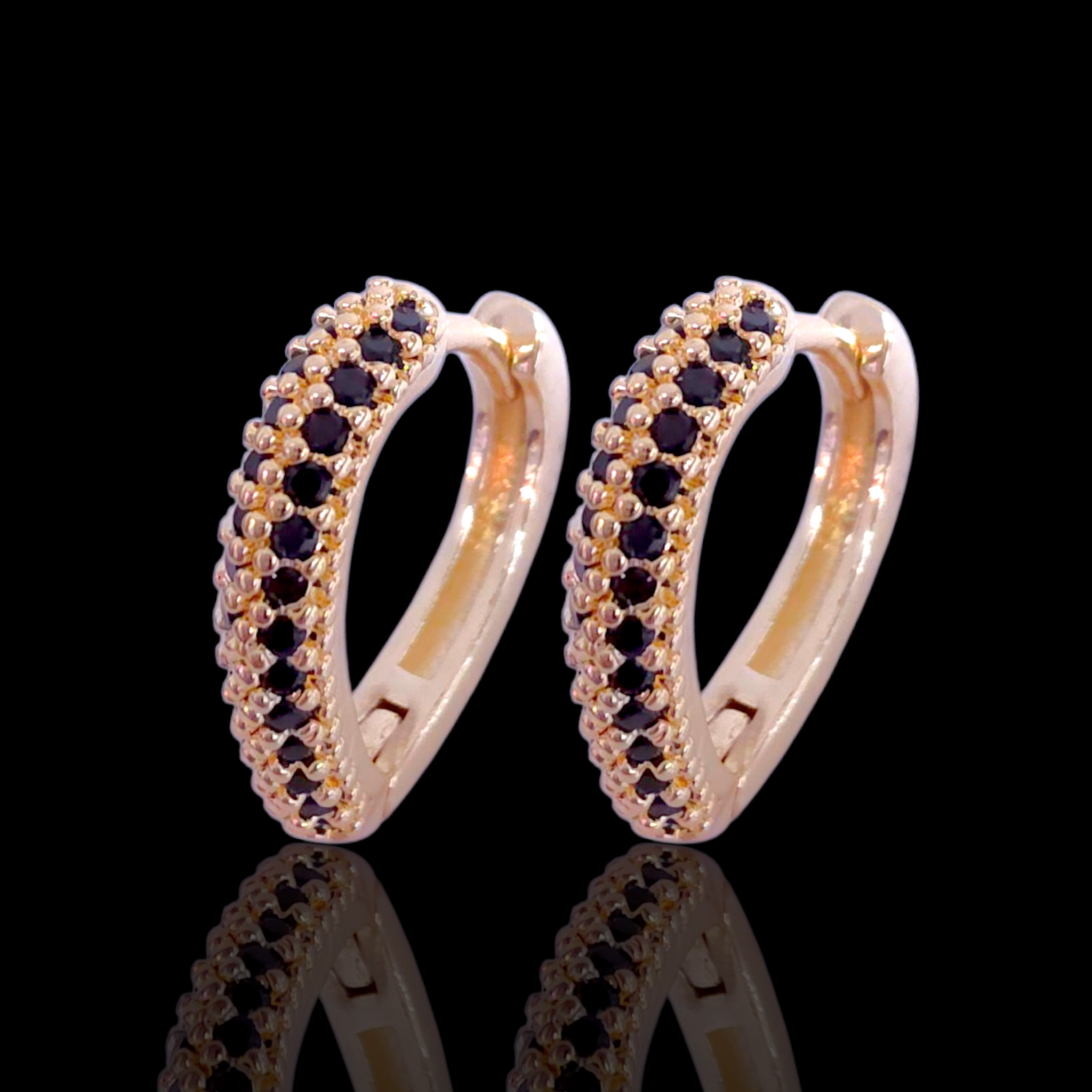 Gold Filled Oro Laminado Gemini Heart Huggie Earrings