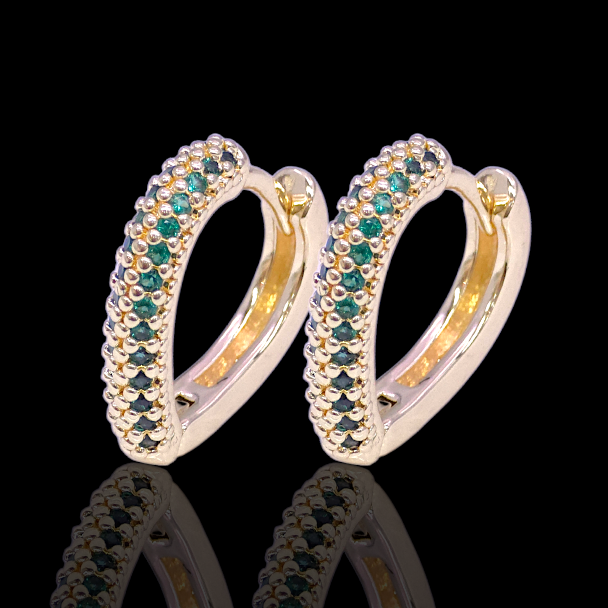 Gold Filled Oro Laminado Gemini Heart Huggie Earrings