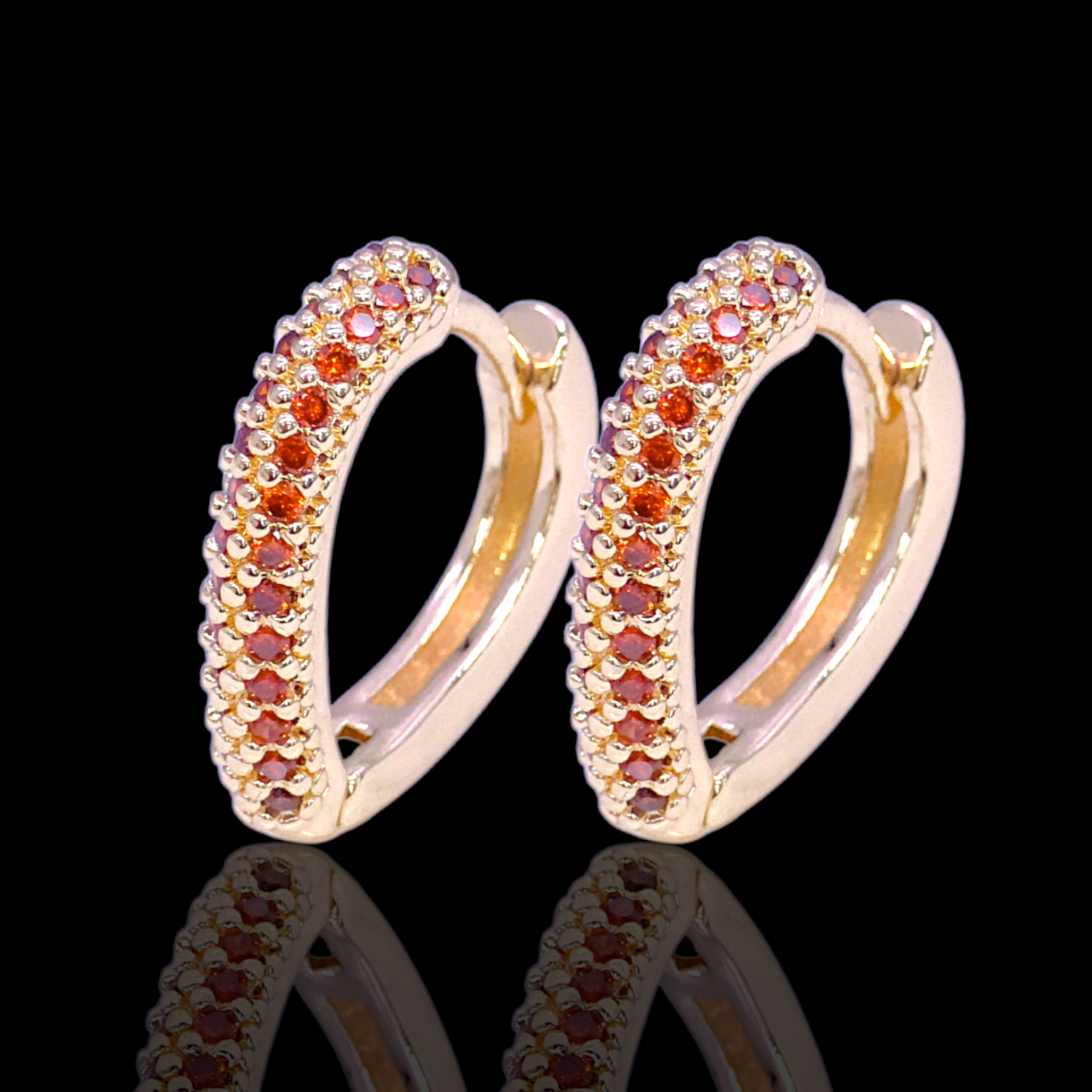 Gold Filled Oro Laminado Gemini Heart Huggie Earrings
