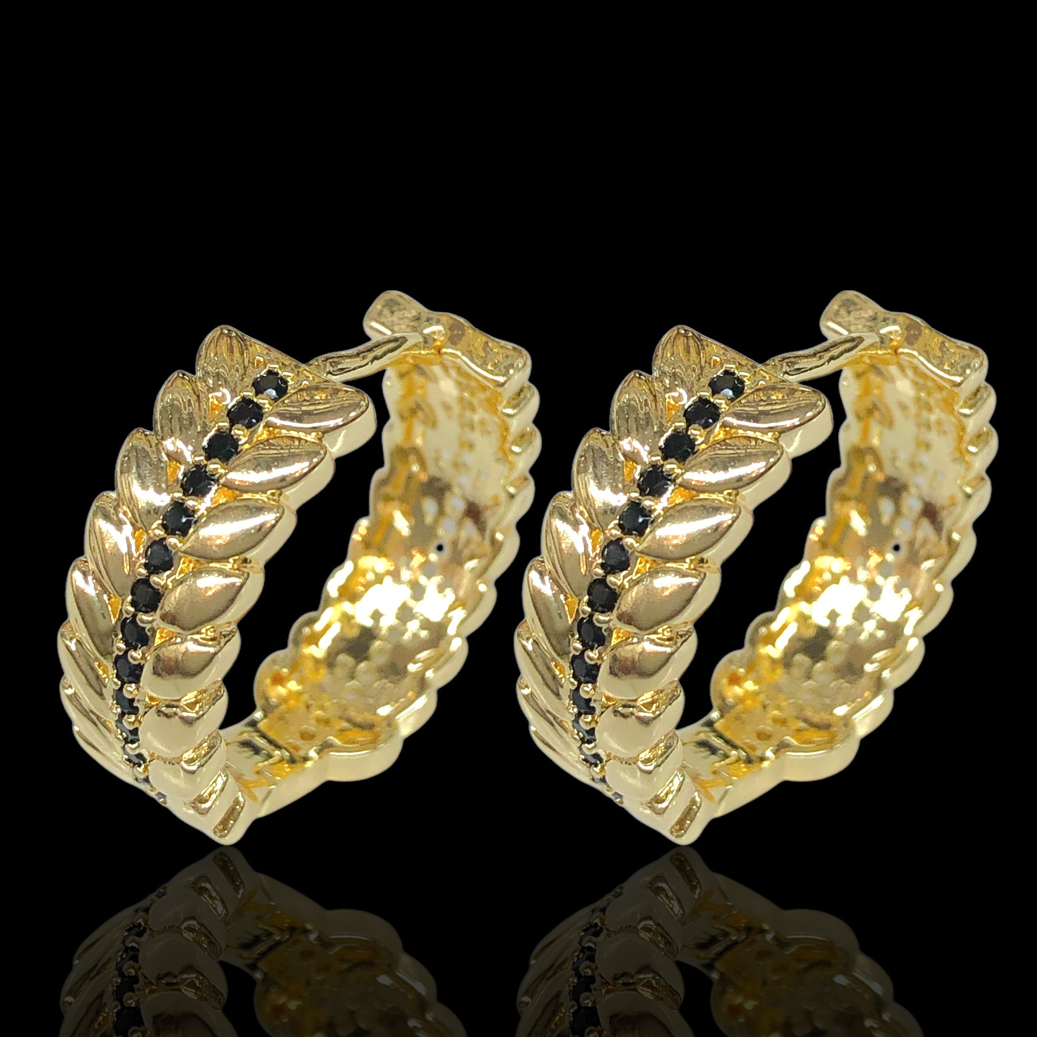 Gold Filled Oro Laminado Gilded Summer Ivy Leaf Earrings