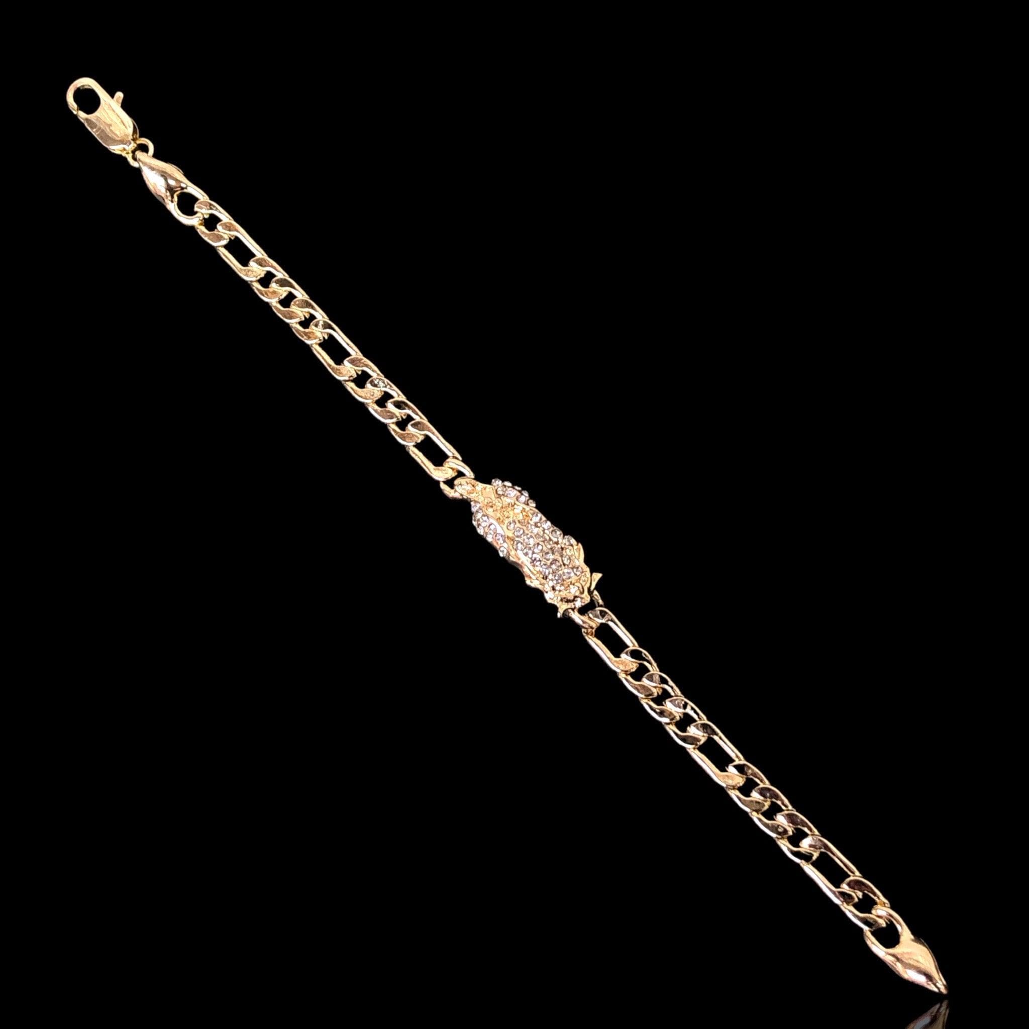 Gold Filled Oro Laminado Guadalupe Figaro Chain Bracelet